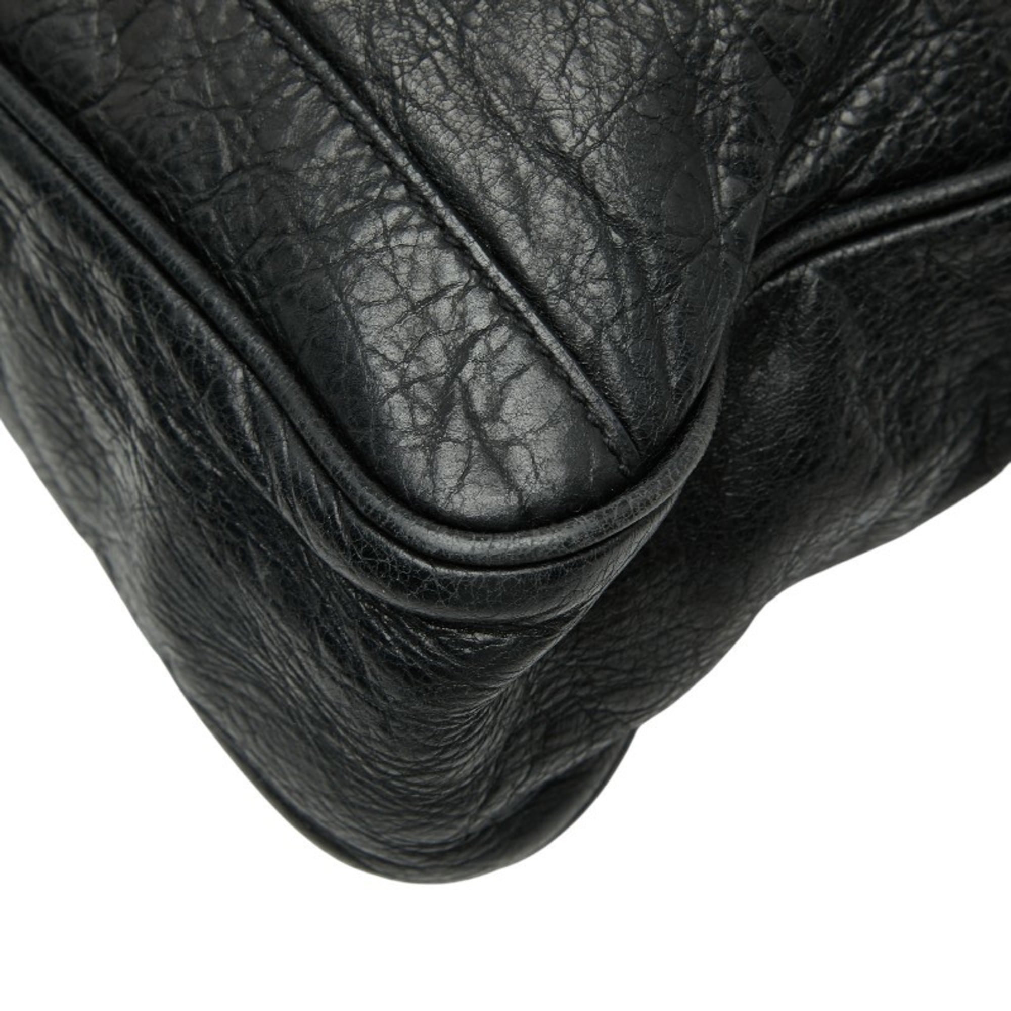 Balenciaga Black Leather Briefcase Shoulder Bag (Pre-Owned)