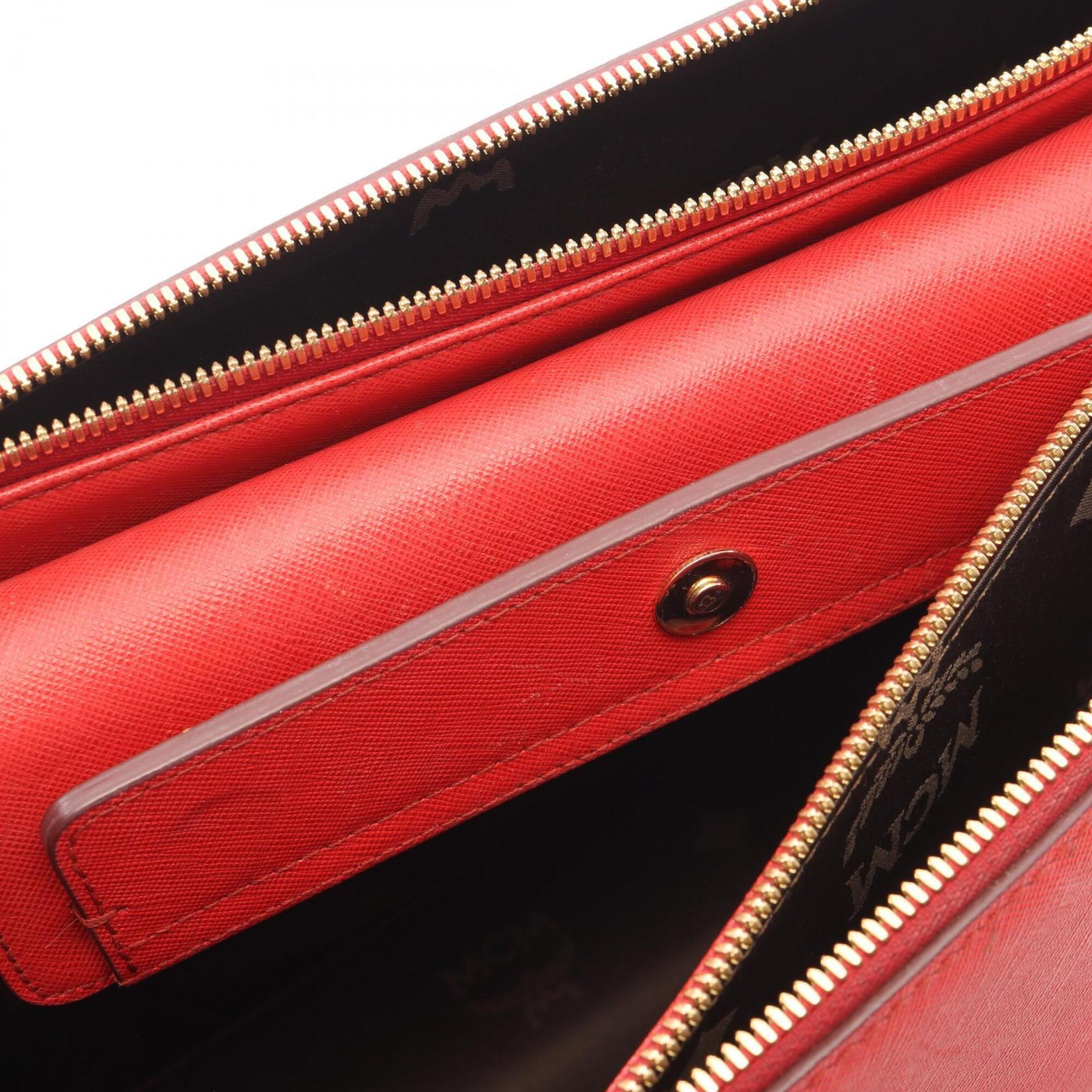 Mcm Red Color Leather Handbag (Pre-Owned)