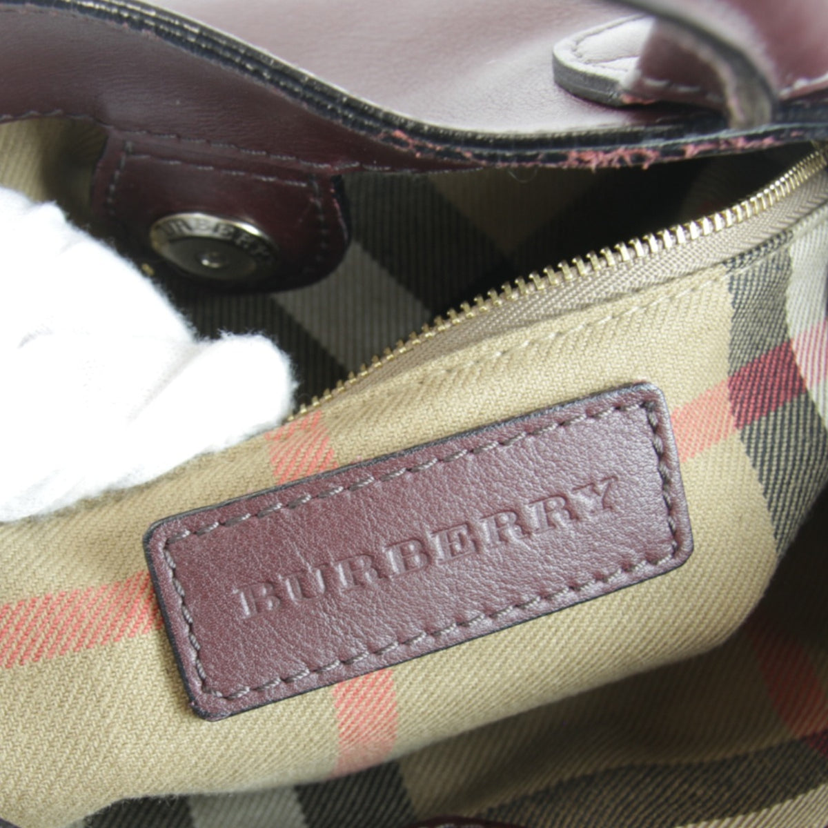 Burberry Brown Leather Canvas Tote Bag (Pre-Owned)
