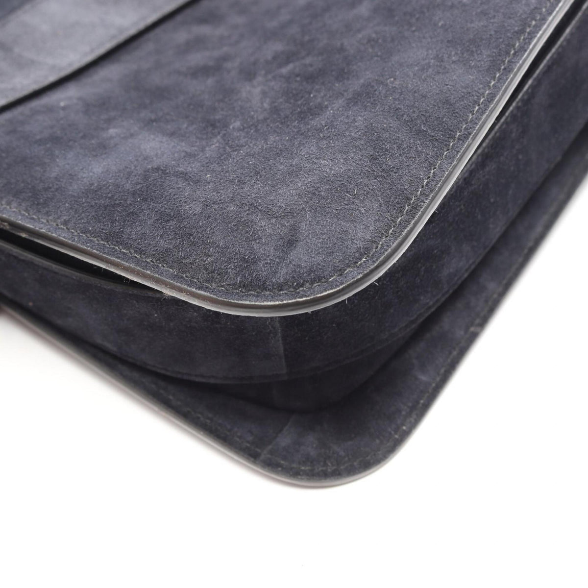 Bottega Veneta Navy Suede Handbag Shoulder Bag (Pre-Owned)