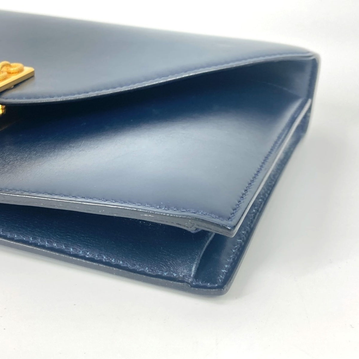 Hermes Navy Box Calf Leather Shoulder Bag (Pre-Owned)