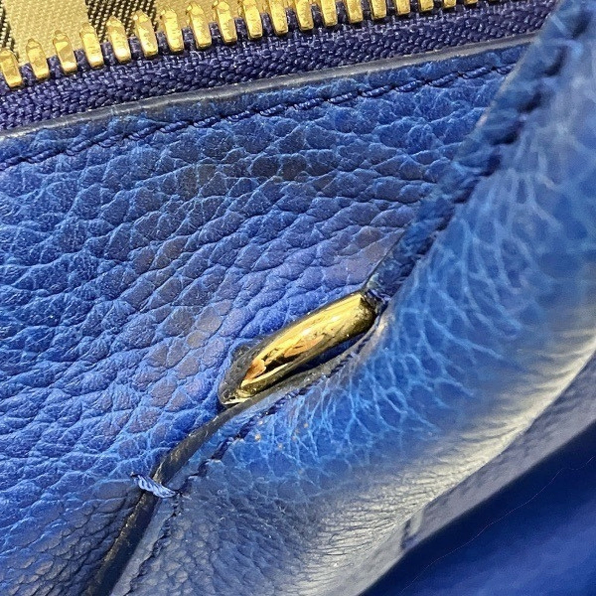 Burberry Blue Leather Handbag Shoulder Bag (Pre-Owned)