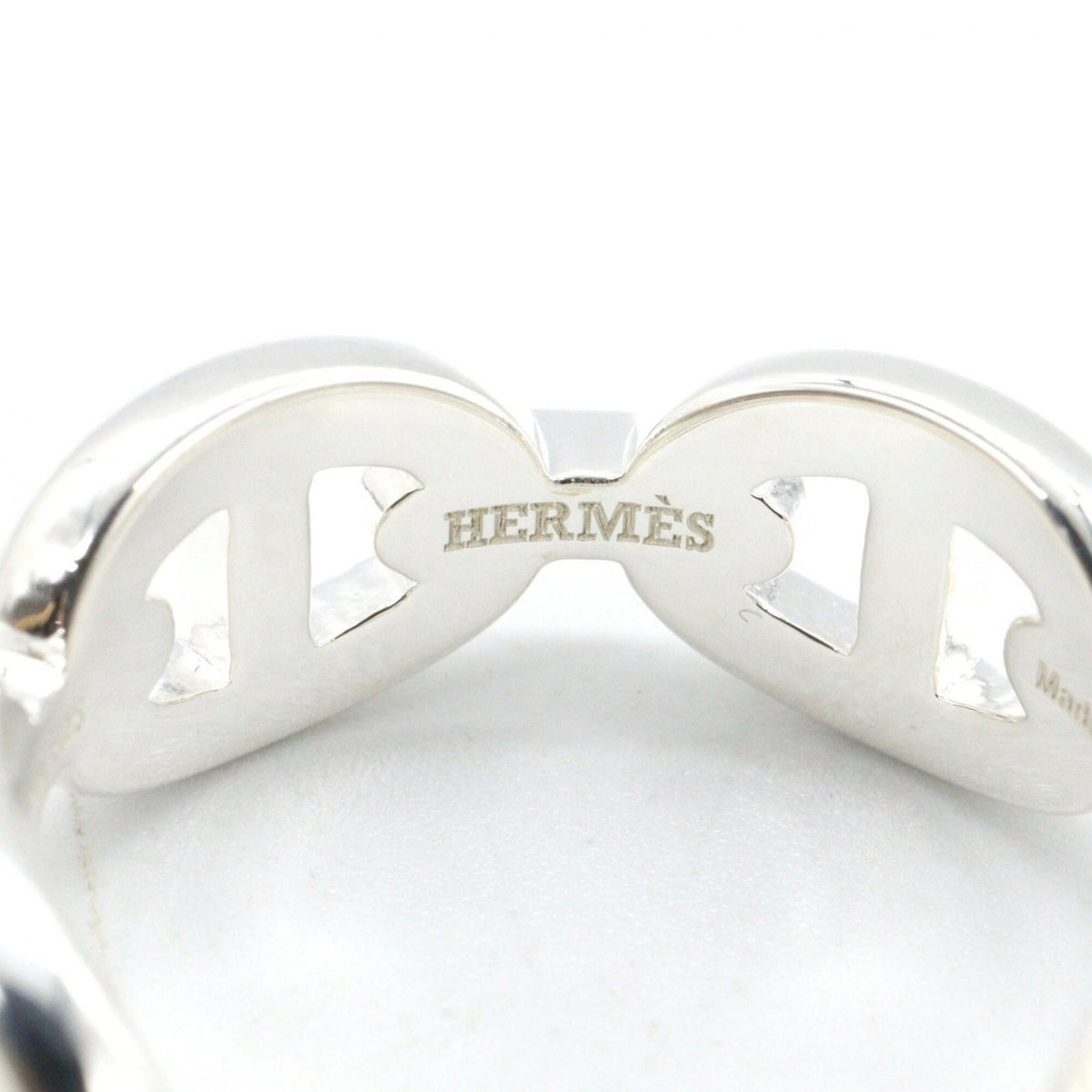 Hermes Silver Silver 925 Band Ring (Pre-Owned)