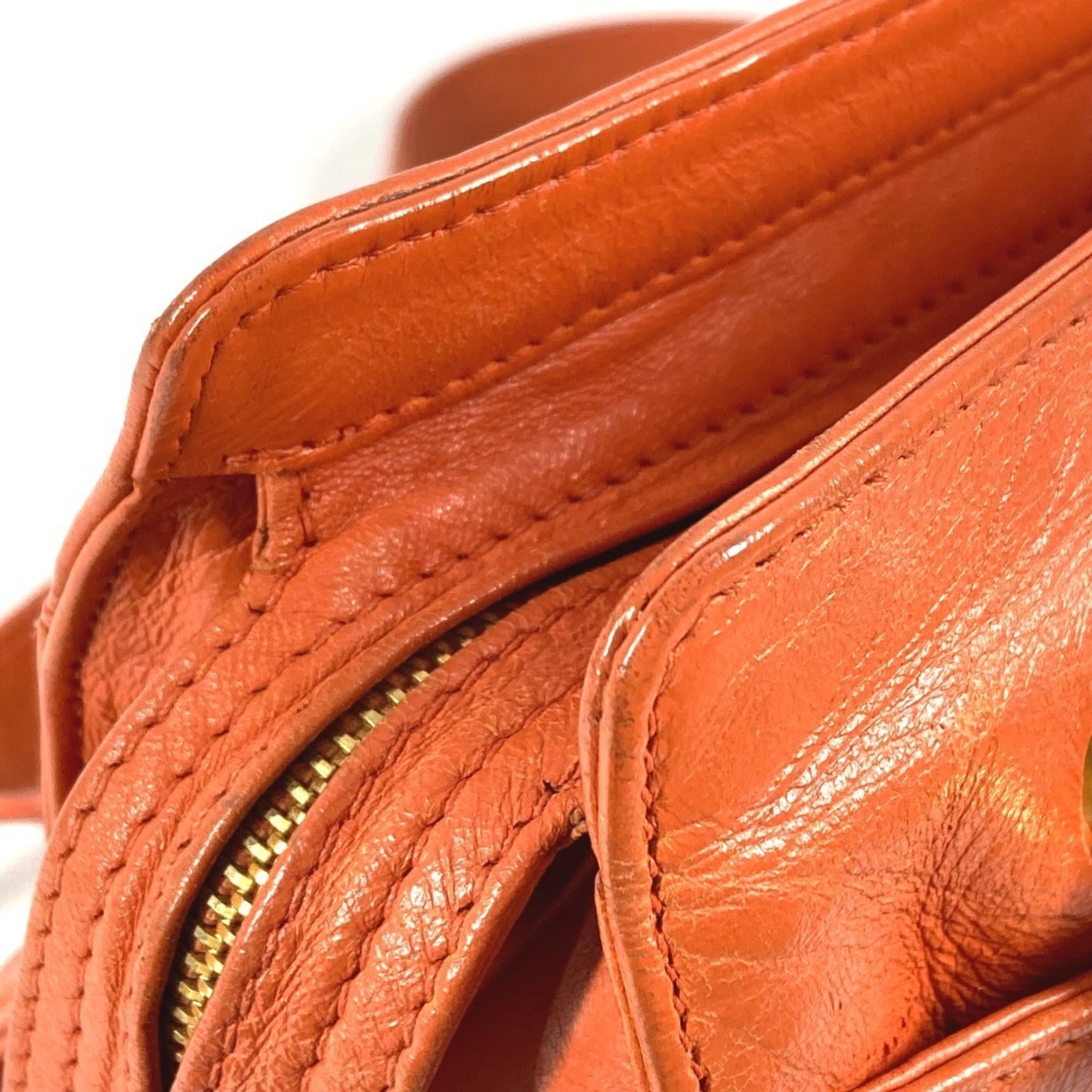 Chanel Orange Leather Shoulder Bag Tote Bag (Pre-Owned)