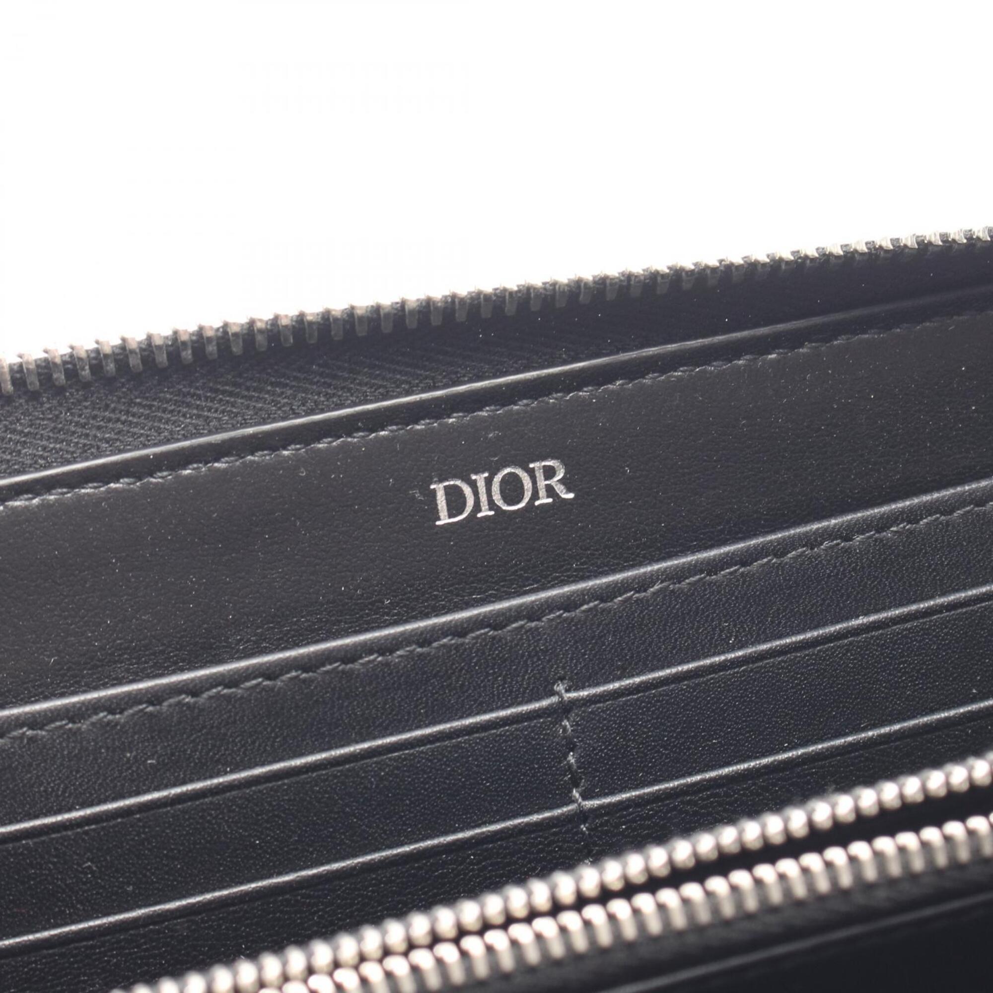 Christian Dior Black Leather Long Wallet (Bi-Fold) (Pre-Owned)
