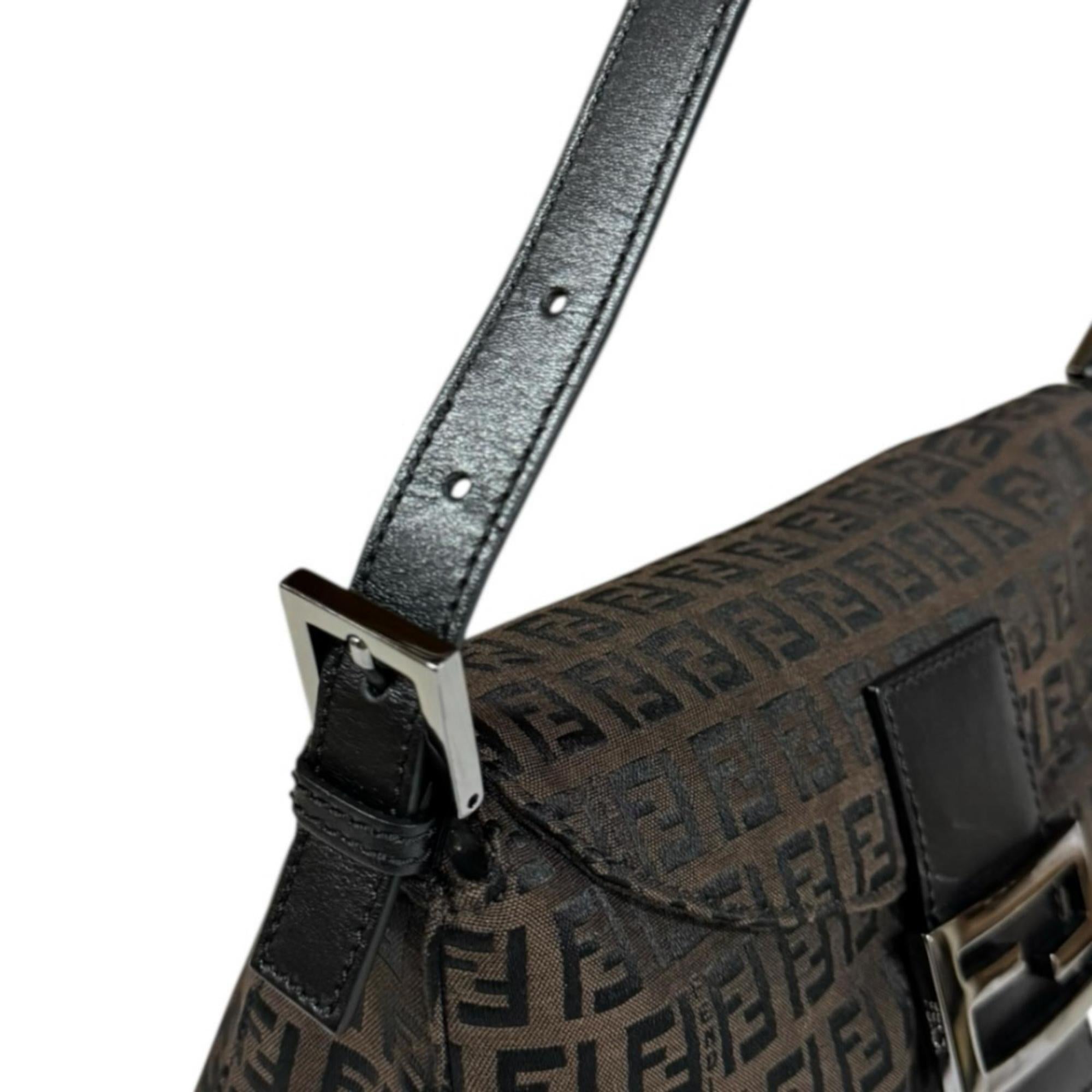 Fendi Brown Canvas Leather Handbag (Pre-Owned)