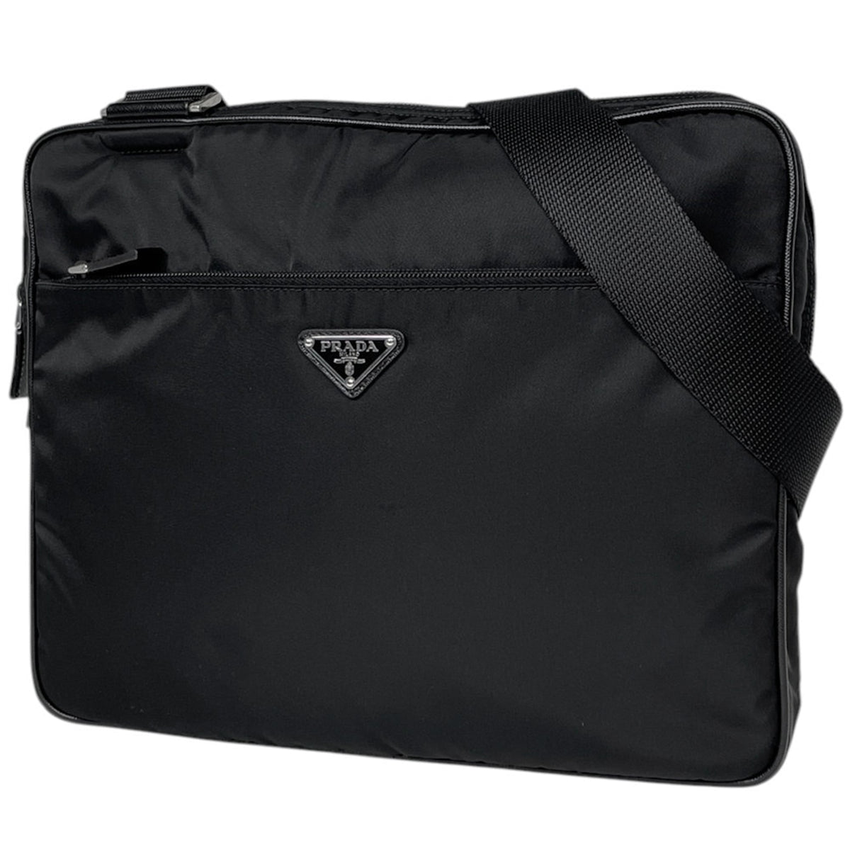 Prada Black Nylon Leather Shoulder Bag (Pre-Owned)