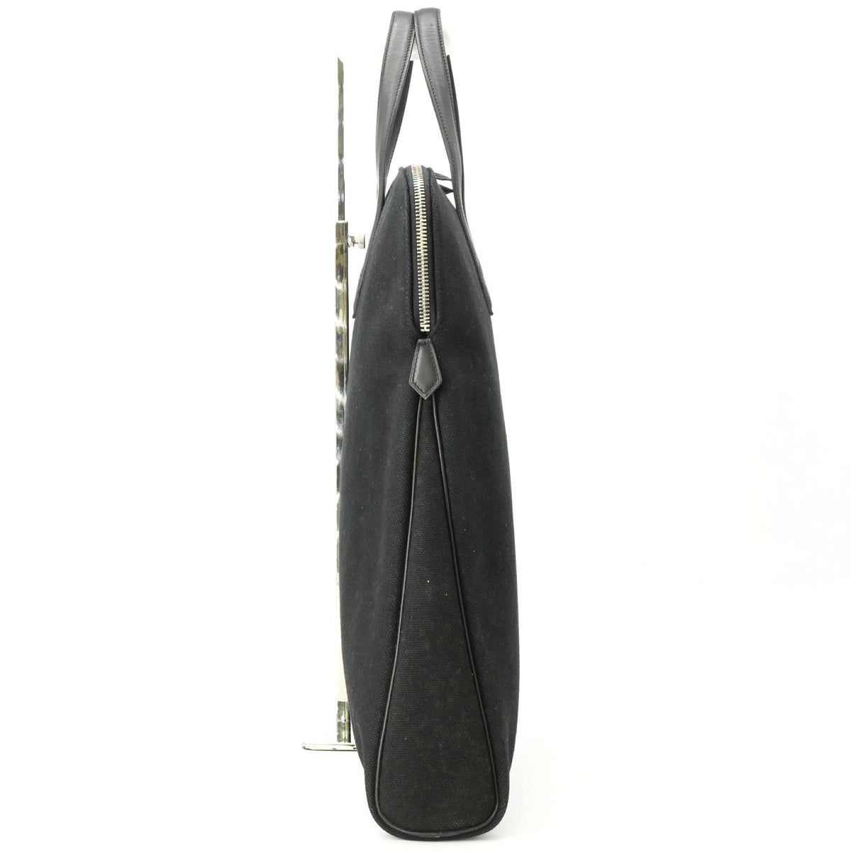 Hermes Black Nylon Canvas Boston Bag Handbag (Pre-Owned)