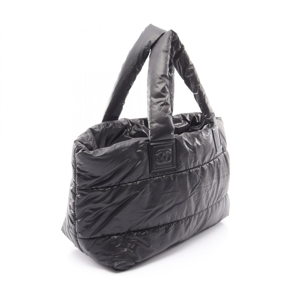 Chanel Black Nylon Handbag Tote Bag (Pre-Owned)