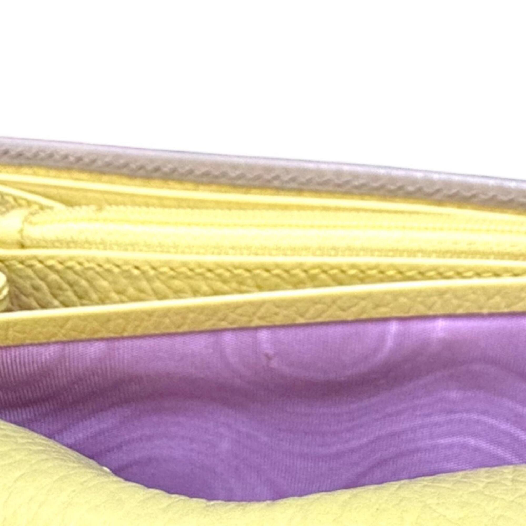 Gucci Beige Purple Yellow Leather Coin Purse/Coin Case (Pre-Owned)