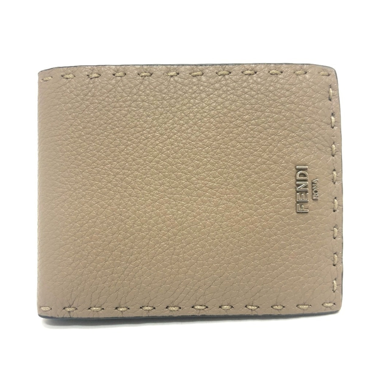Fendi Gray Leather Wallet (Bi-Fold) (Pre-Owned)