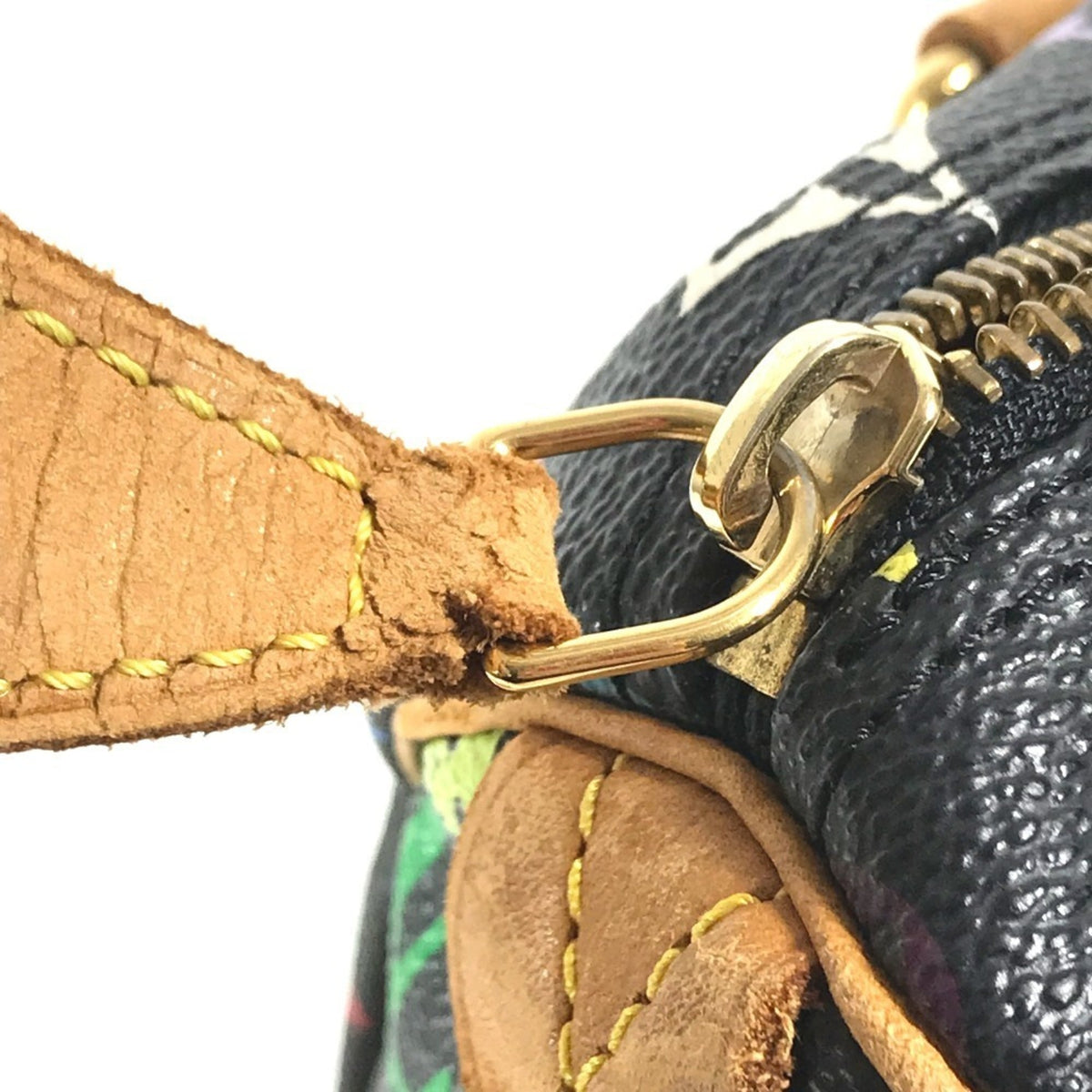 Louis Vuitton Black Noir Monogram Multicolore Canvas Boston Bag Handbag (Pre-Owned)