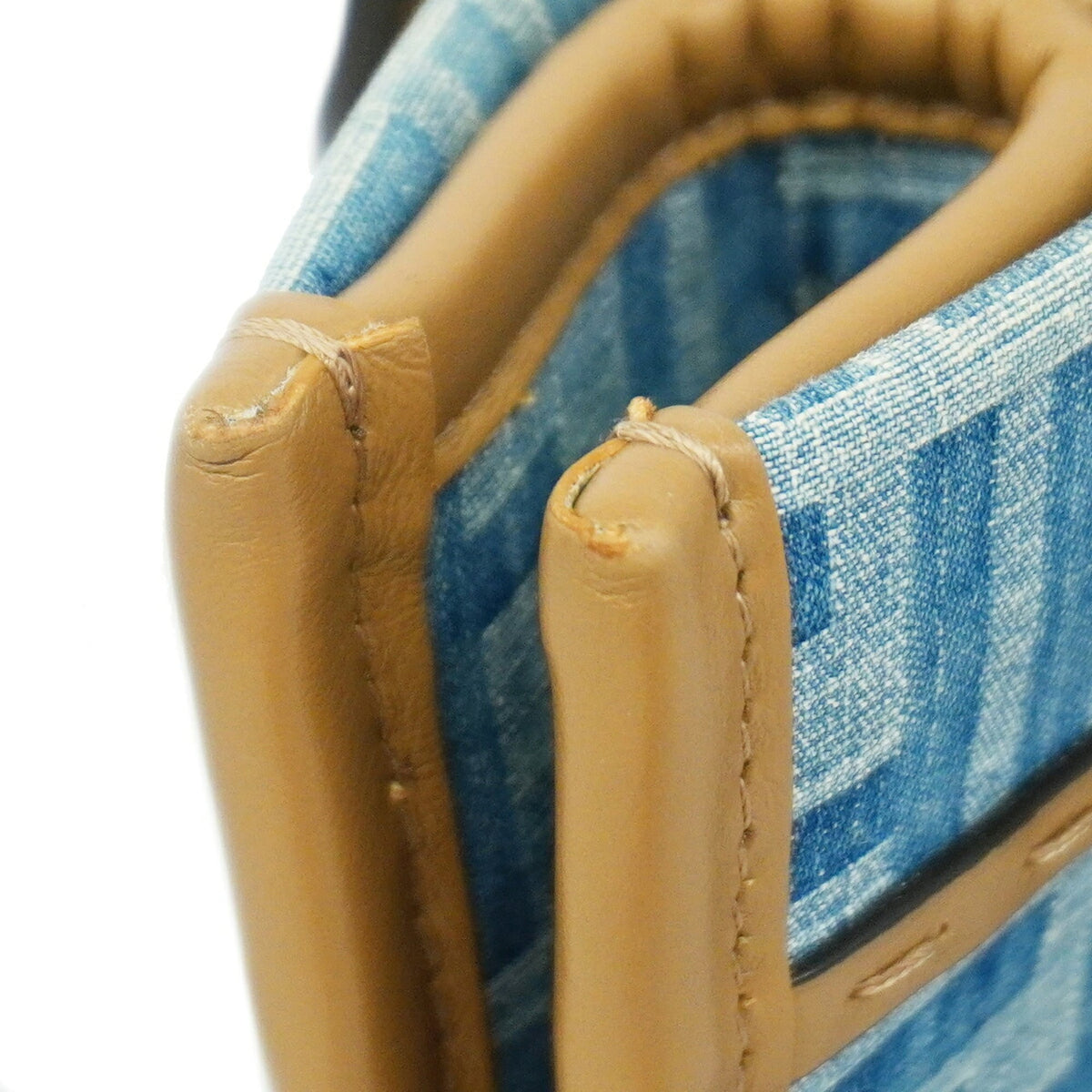 Fendi Blue Brown Denim Tote Bag (Pre-Owned)