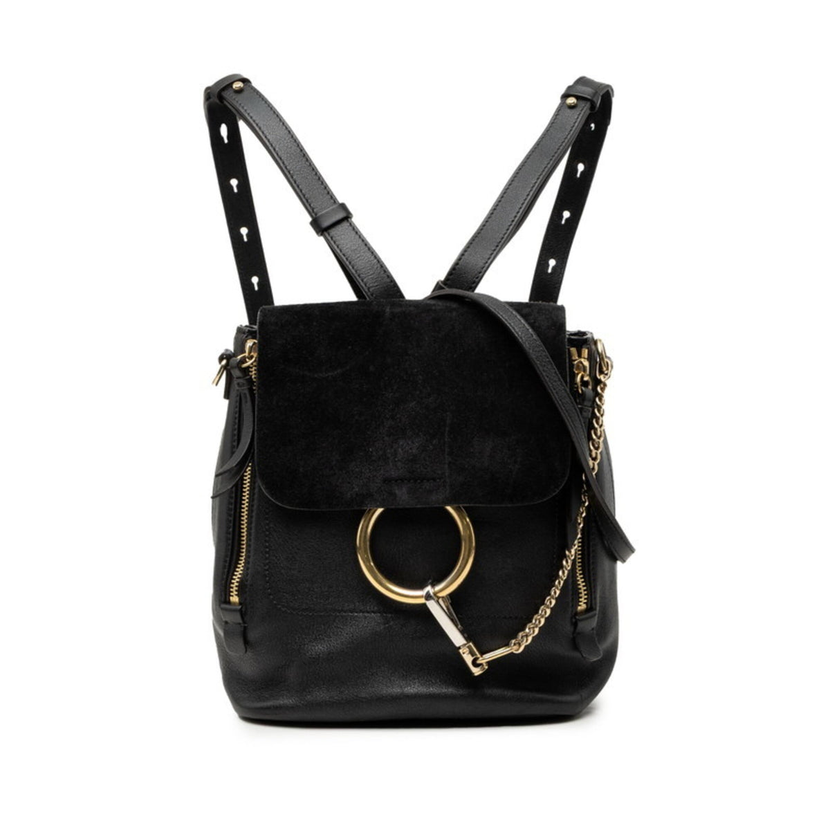 Chloé Black Leather Suede Shoulder Bag (Pre-Owned)