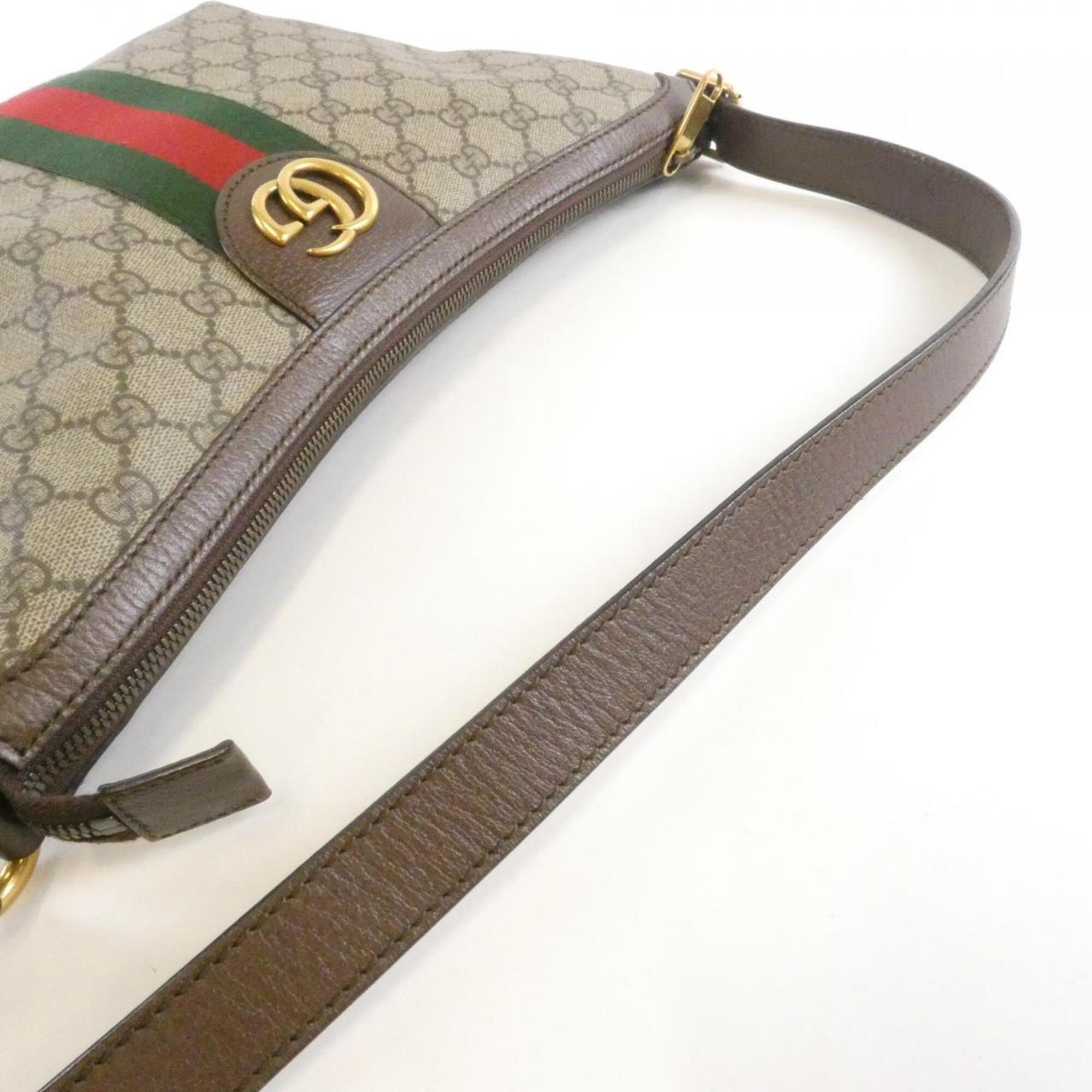 Gucci Beige Brown Gg Supreme Shoulder Bag (Pre-Owned)