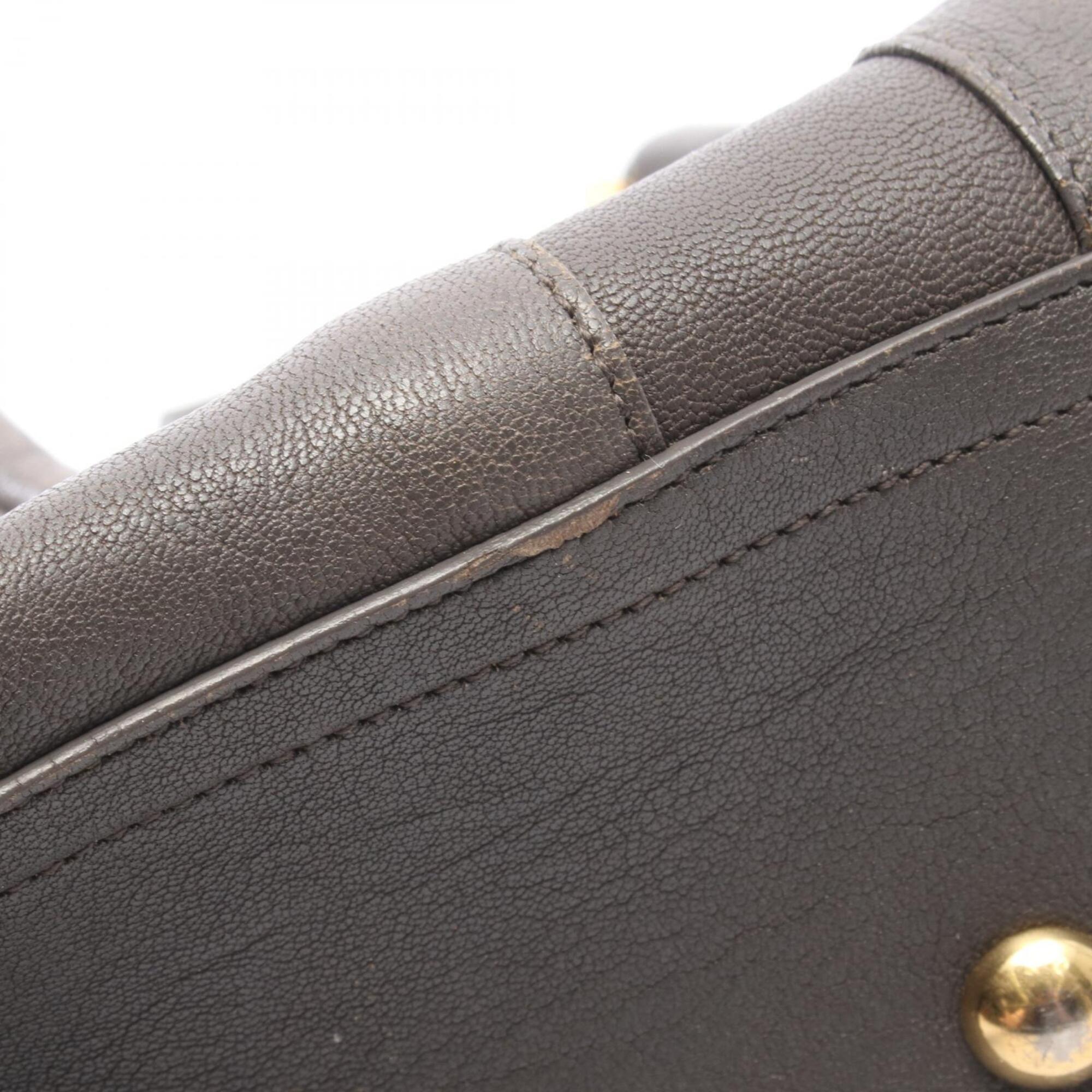 Yves Saint Laurent Gray Leather Handbag (Pre-Owned)