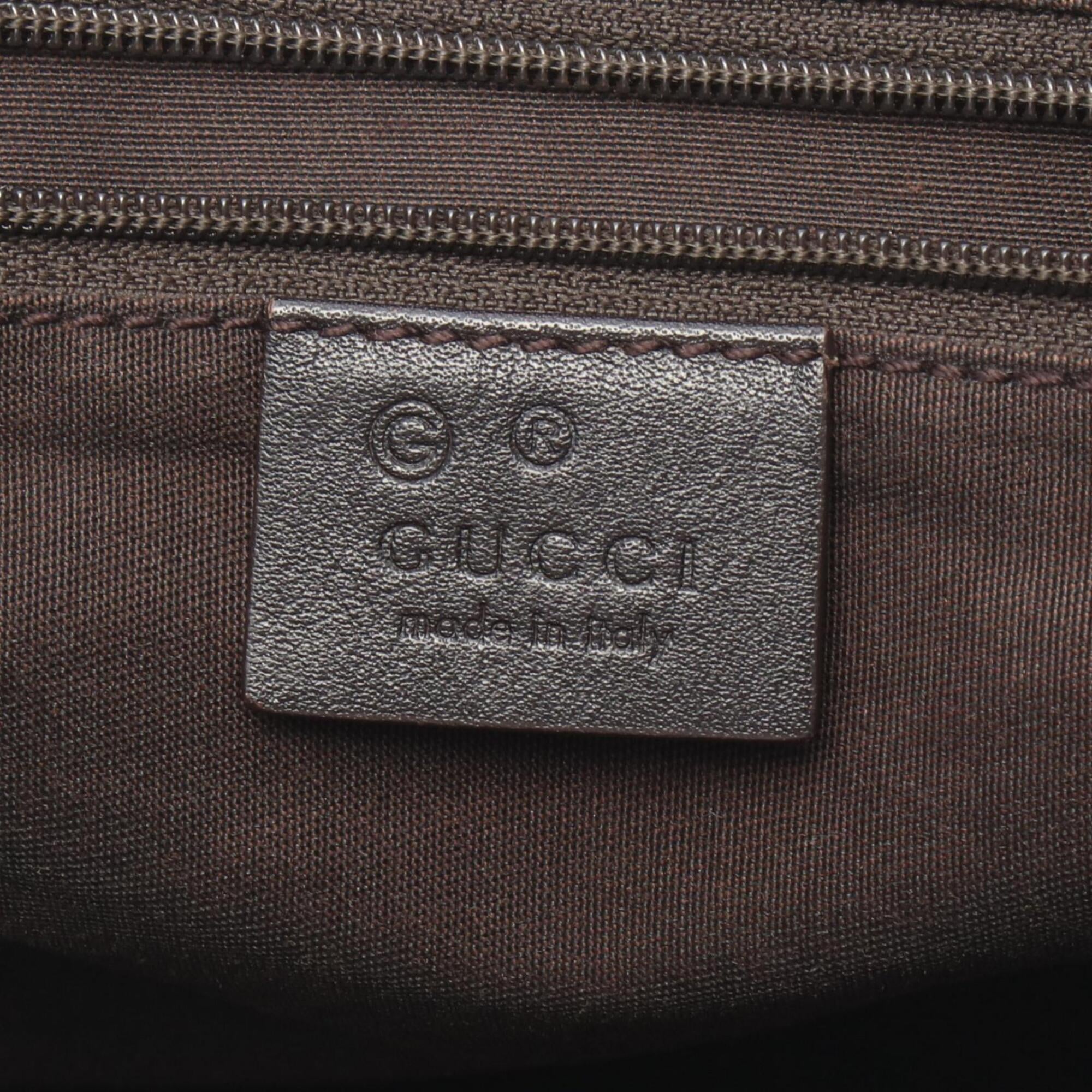 Gucci Brown Leather Handbag Tote Bag (Pre-Owned)