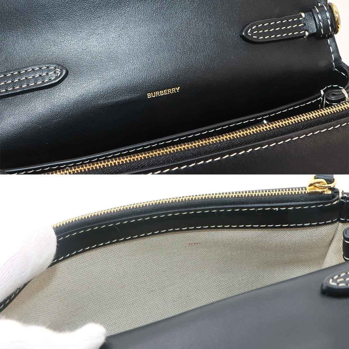 Burberry Black Leather Shoulder Bag (Pre-Owned)