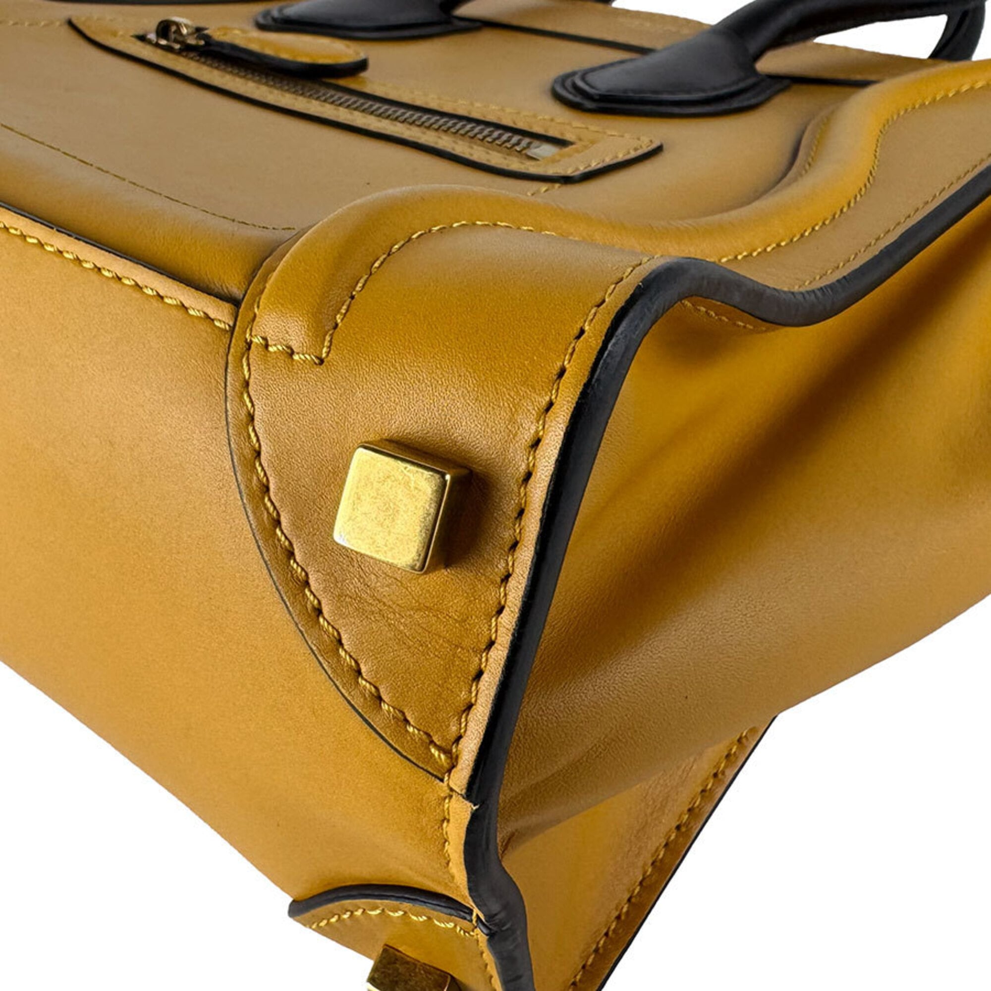 Celine Black Yellow Leather Handbag (Pre-Owned)