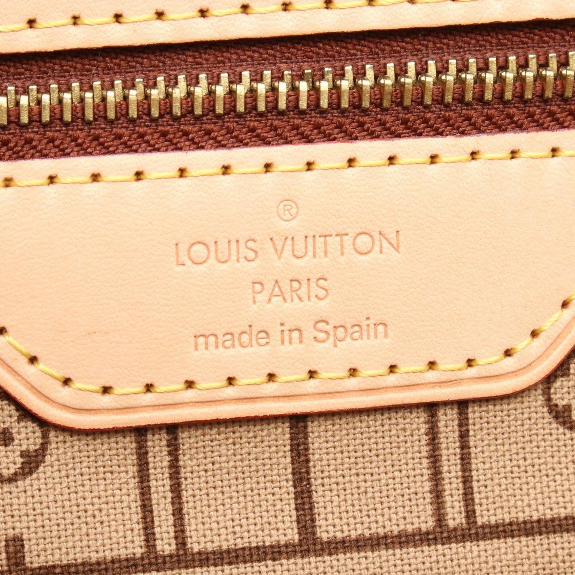 Louis Vuitton Brown Pvc Coated Canvas Leather Tote Bag (Pre-Owned)