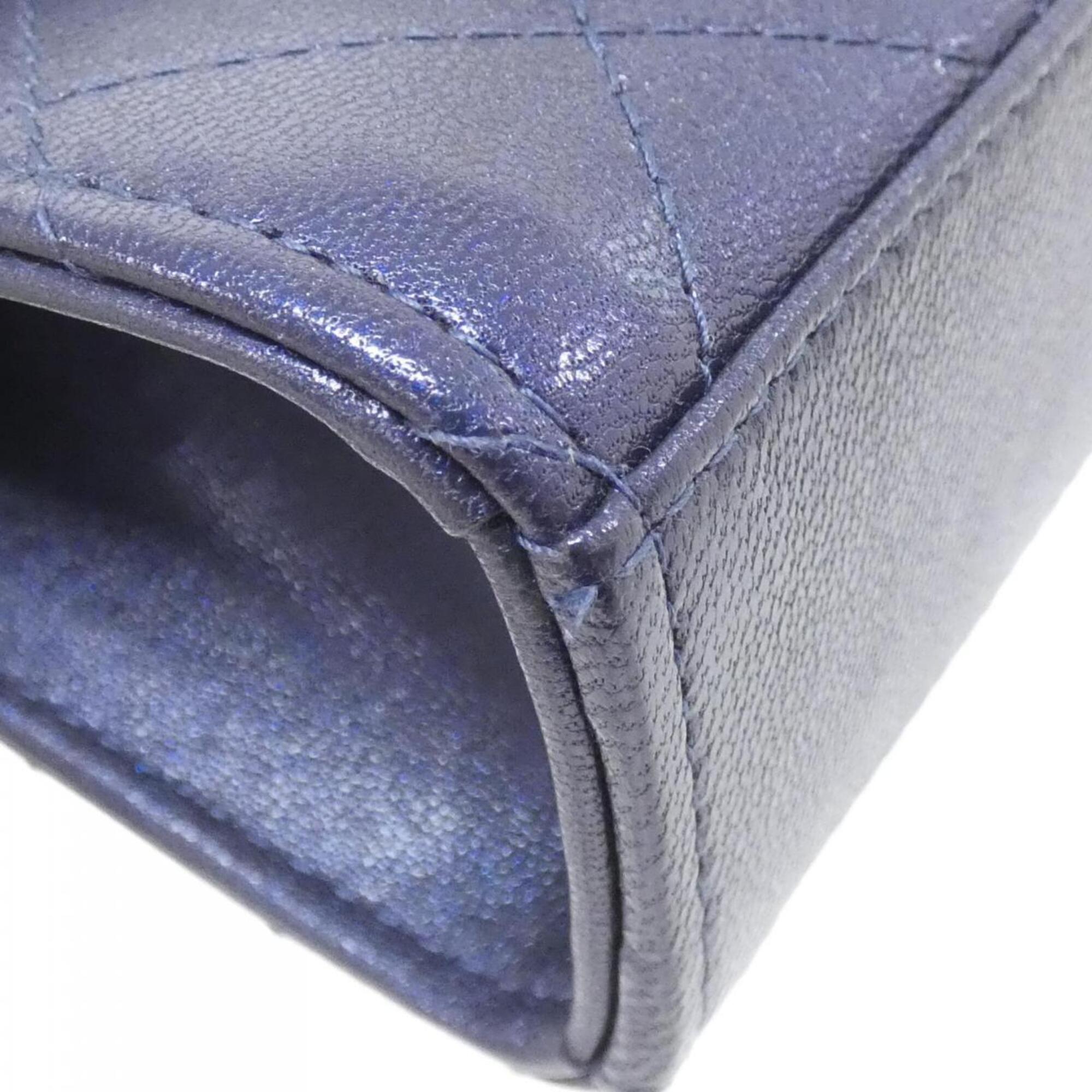 Chanel Navy Leather Shoulder Bag (Pre-Owned)
