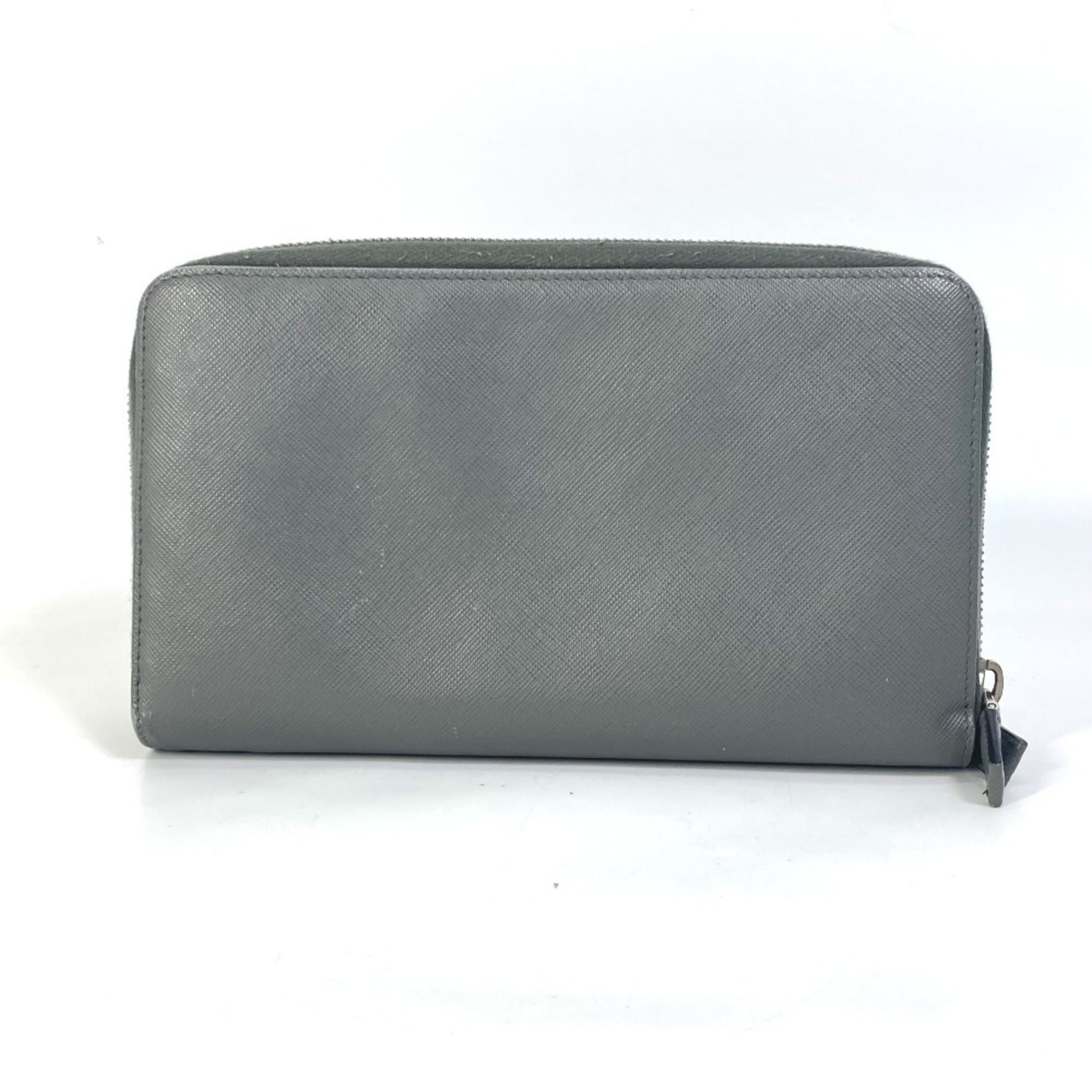 Prada Gray Saffiano Long Wallet (Bi-Fold) (Pre-Owned)