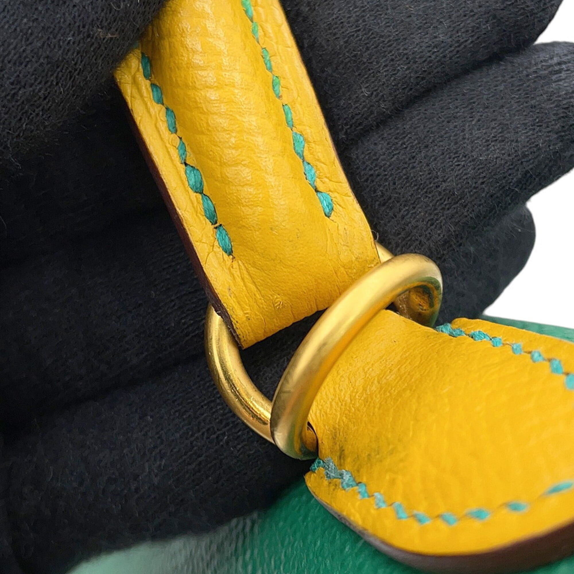 Hermes Green Yellow Epsom Leather Handbag (Pre-Owned)