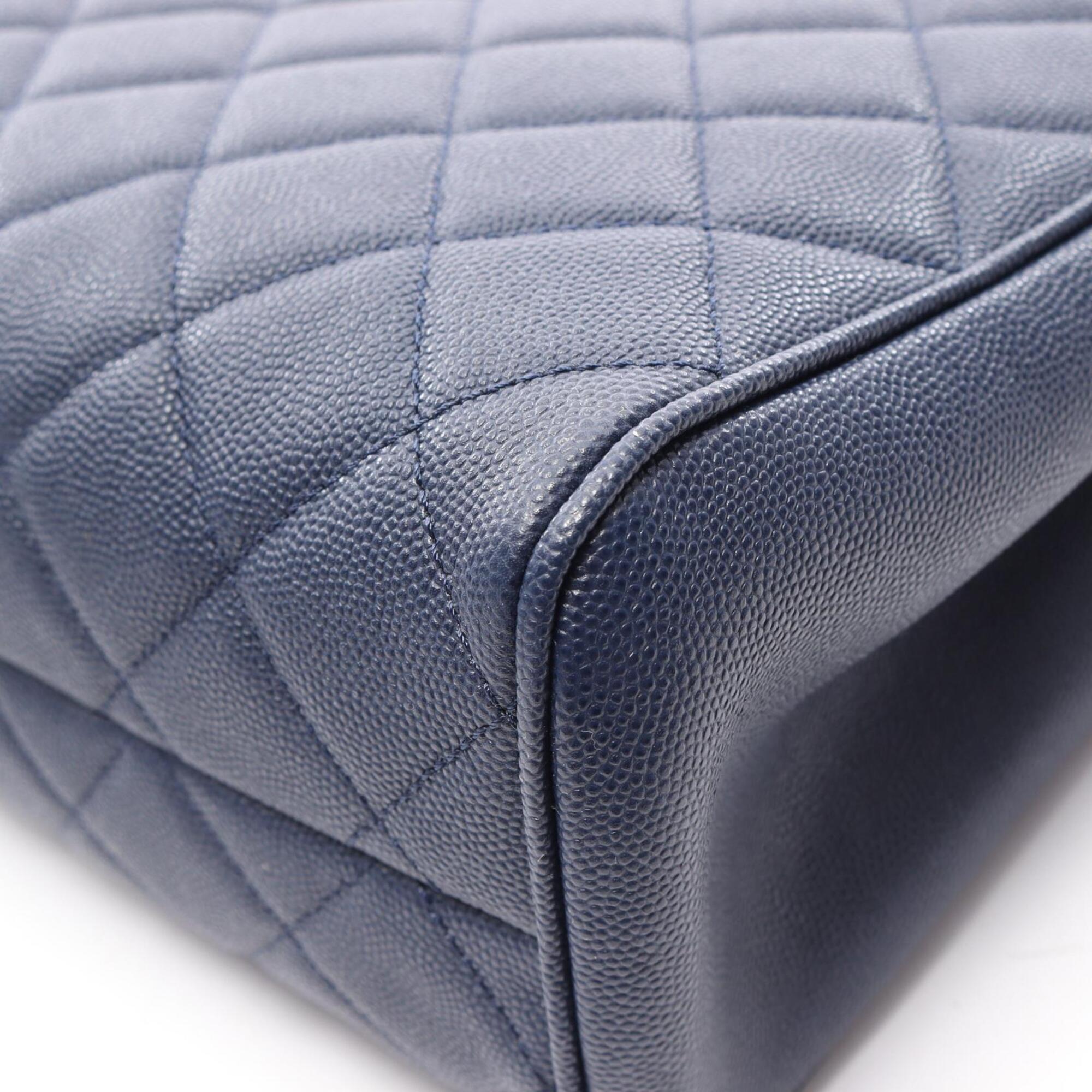 Chanel Navy Grained Calfskin Handbag Shoulder Bag (Pre-Owned)