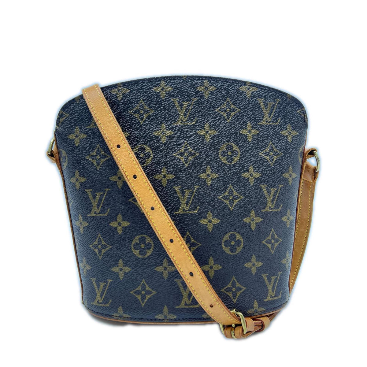Louis Vuitton Monogram Beige Brown Coated Canvas Leather Shoulder Bag (Pre-Owned)