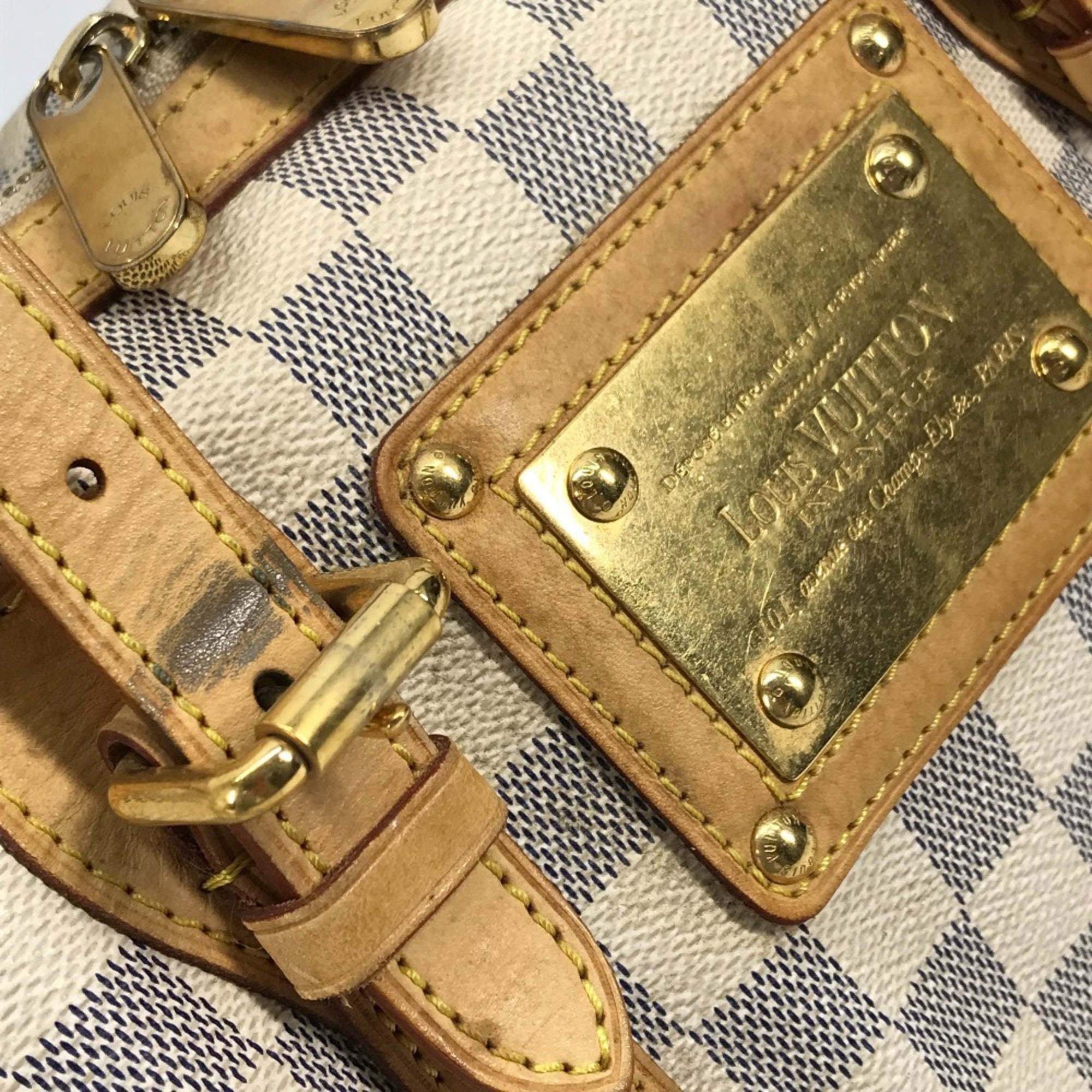Louis Vuitton Damier Azur White Damier Azur Boston Bag Handbag (Pre-Owned)