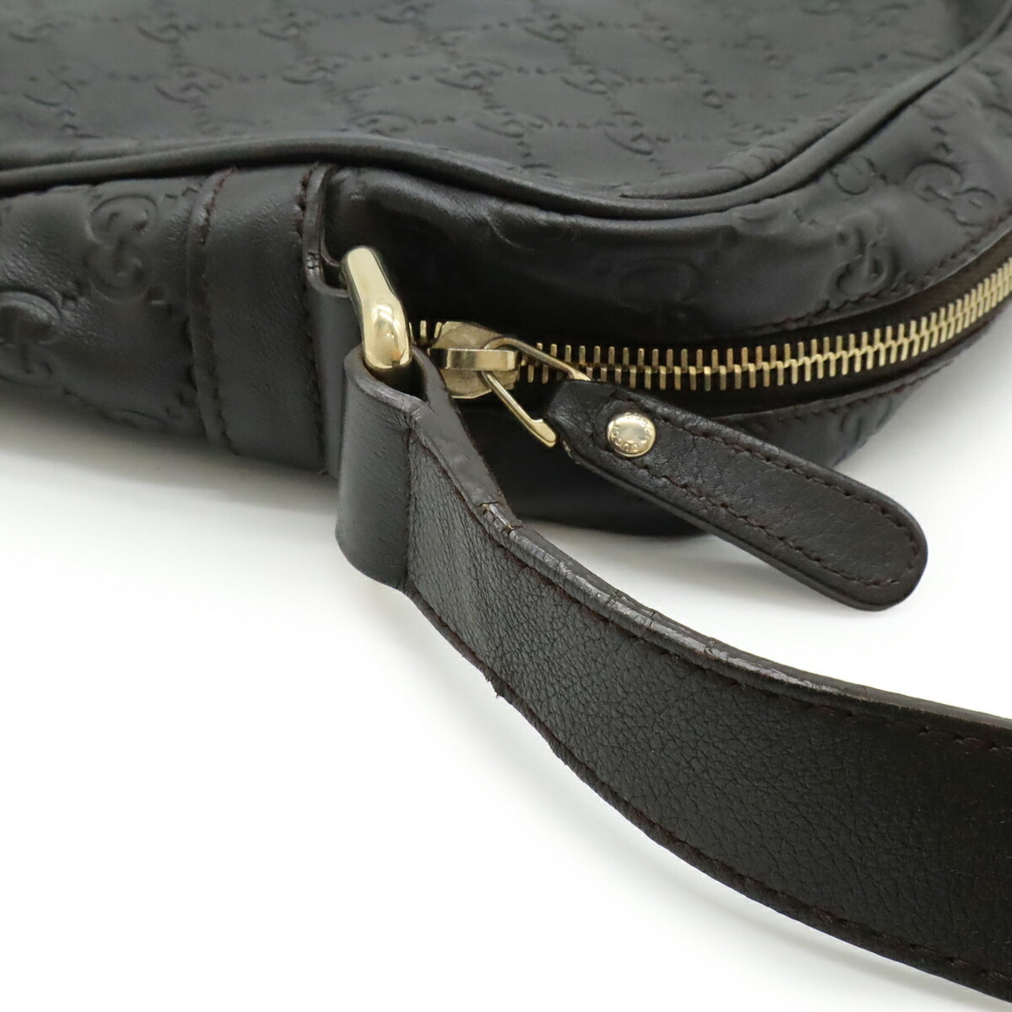 Gucci Brown Dark Brown Leather Shoulder Bag (Pre-Owned)