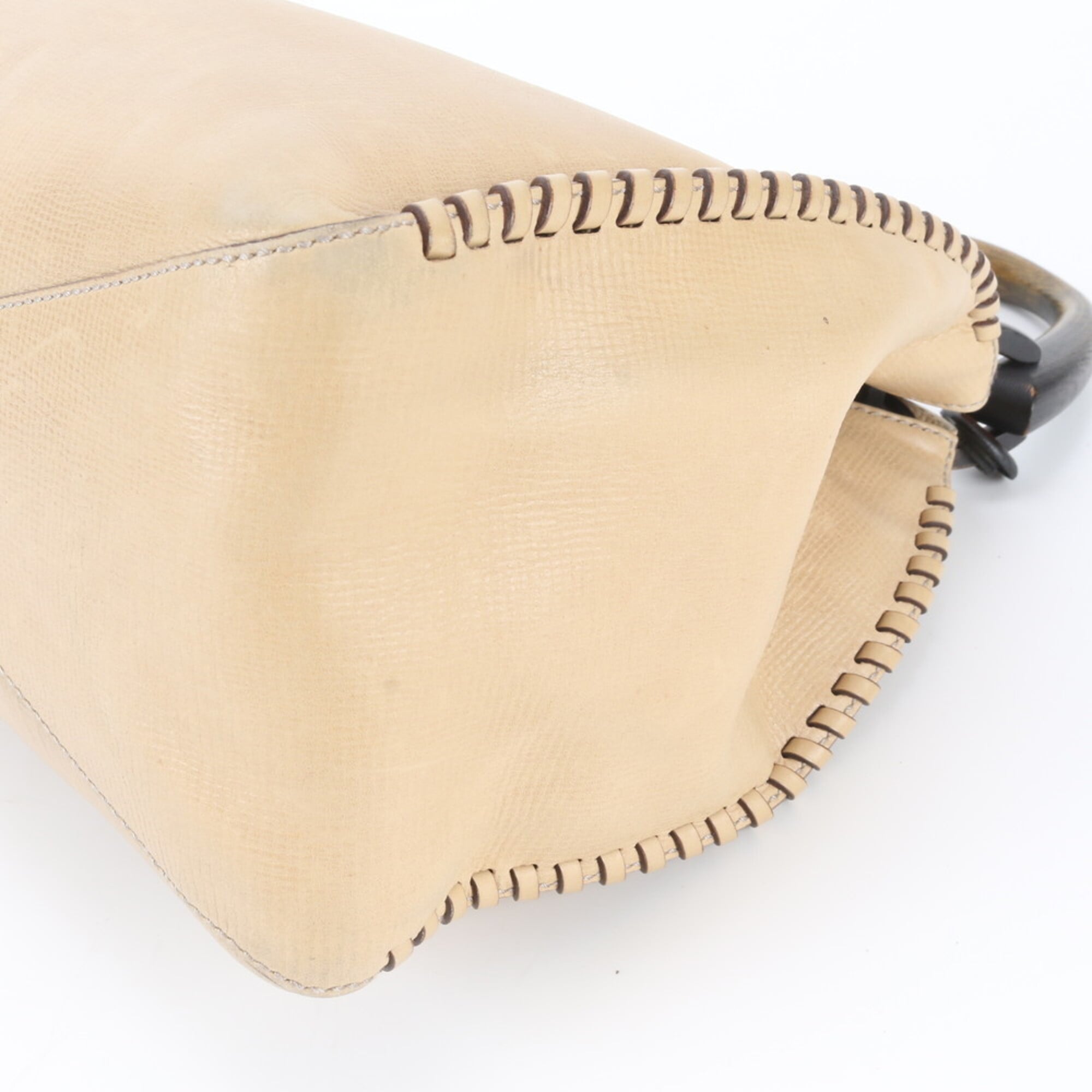 Gucci Beige Leather Handbag Shoulder Bag (Pre-Owned)
