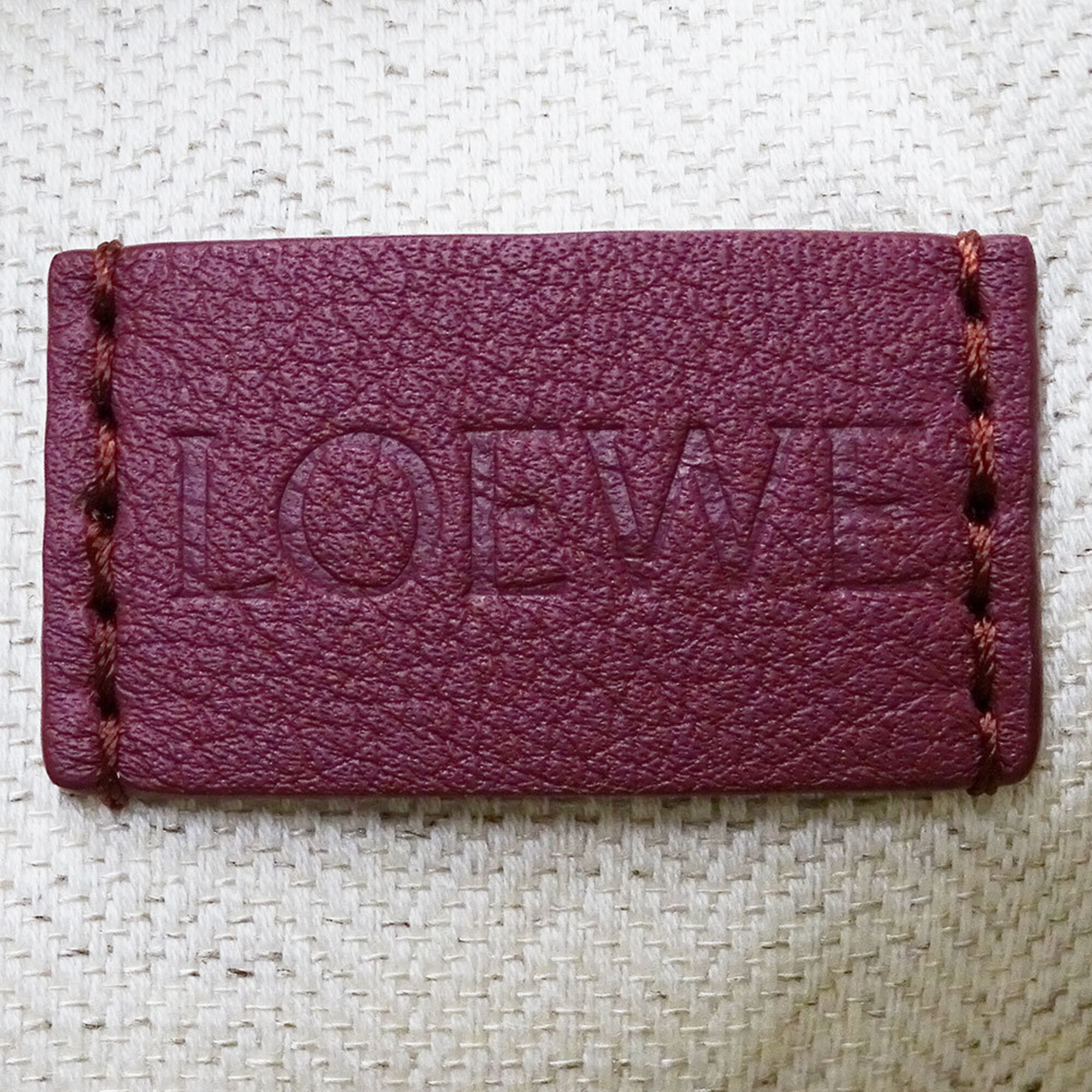 Loewe Bordeaux Leather Clutch Bag Handbag (Pre-Owned)