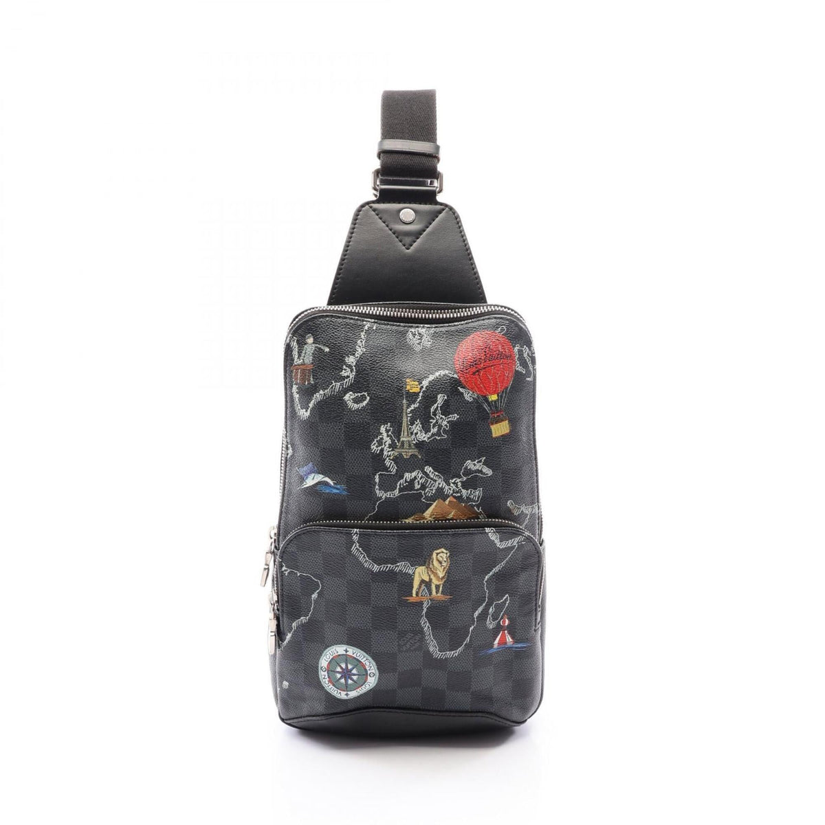 Louis Vuitton Black Multi-Color Damier Graphite Leather Fanny Pack Sling Bag (Pre-Owned)