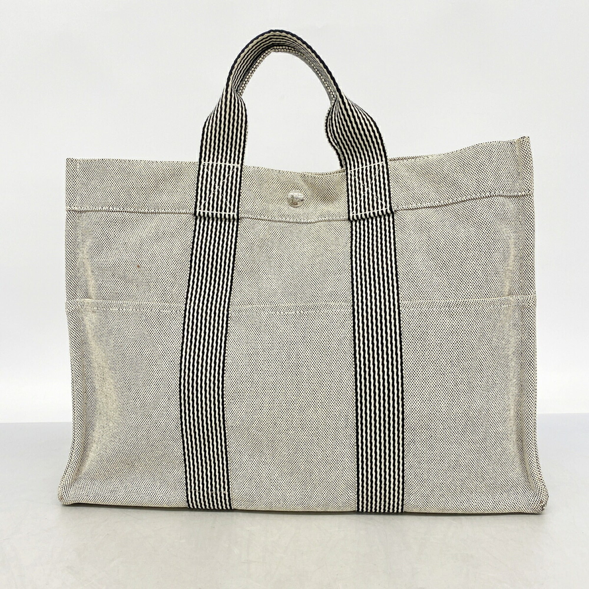 Hermes Black Canvas Tote Bag (Pre-Owned)