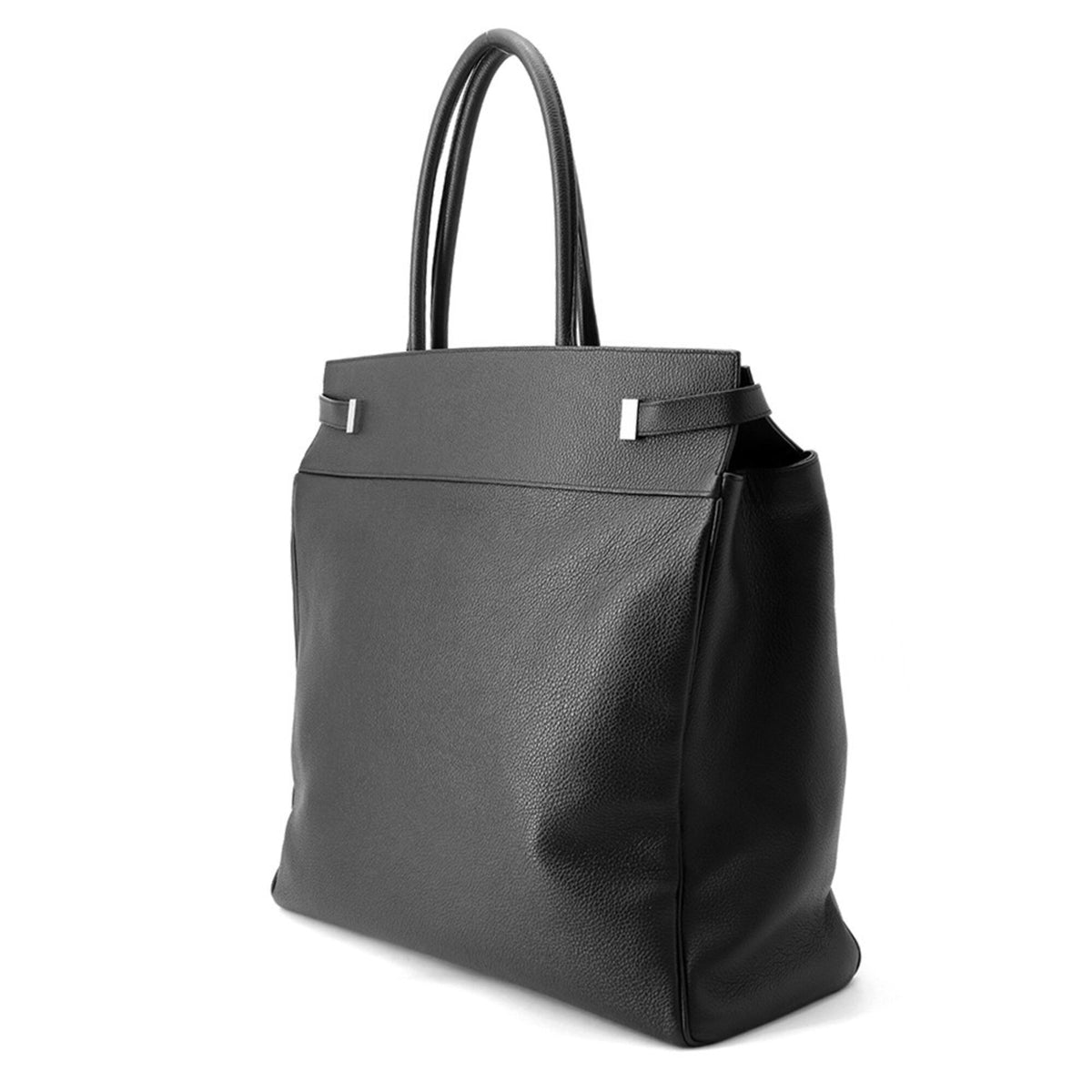 Yves Saint Laurent Black Leather Handbag Tote Bag (Pre-Owned)