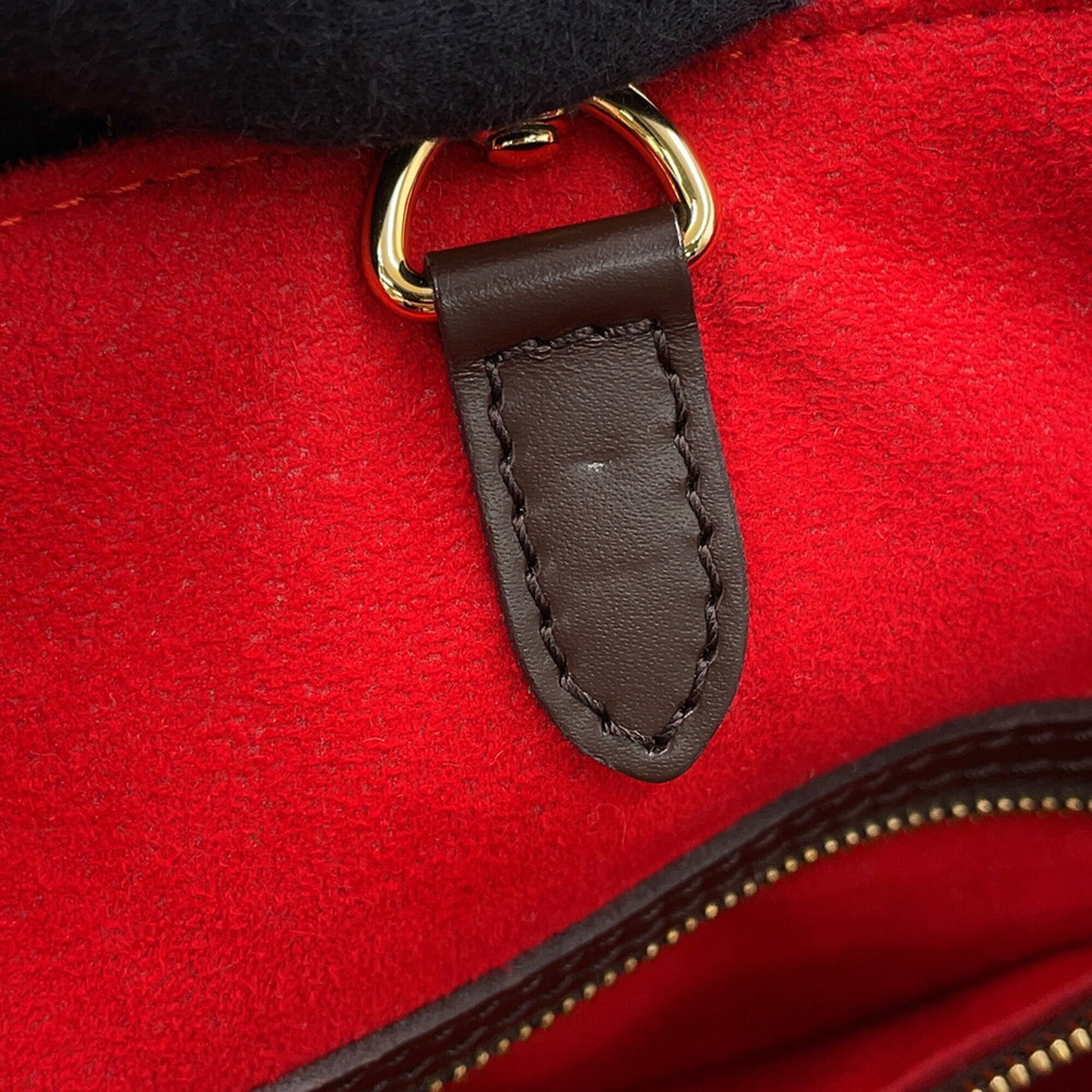 Louis Vuitton Damier Damier Canvas Ebene Red Color Damier Canvas Handbag Shoulder Bag Tote Bag (Pre-Owned)