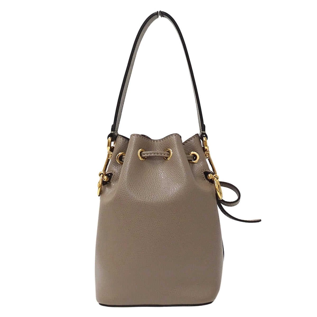Fendi Grayish Leather Handbag Shoulder Bag (Pre-Owned)