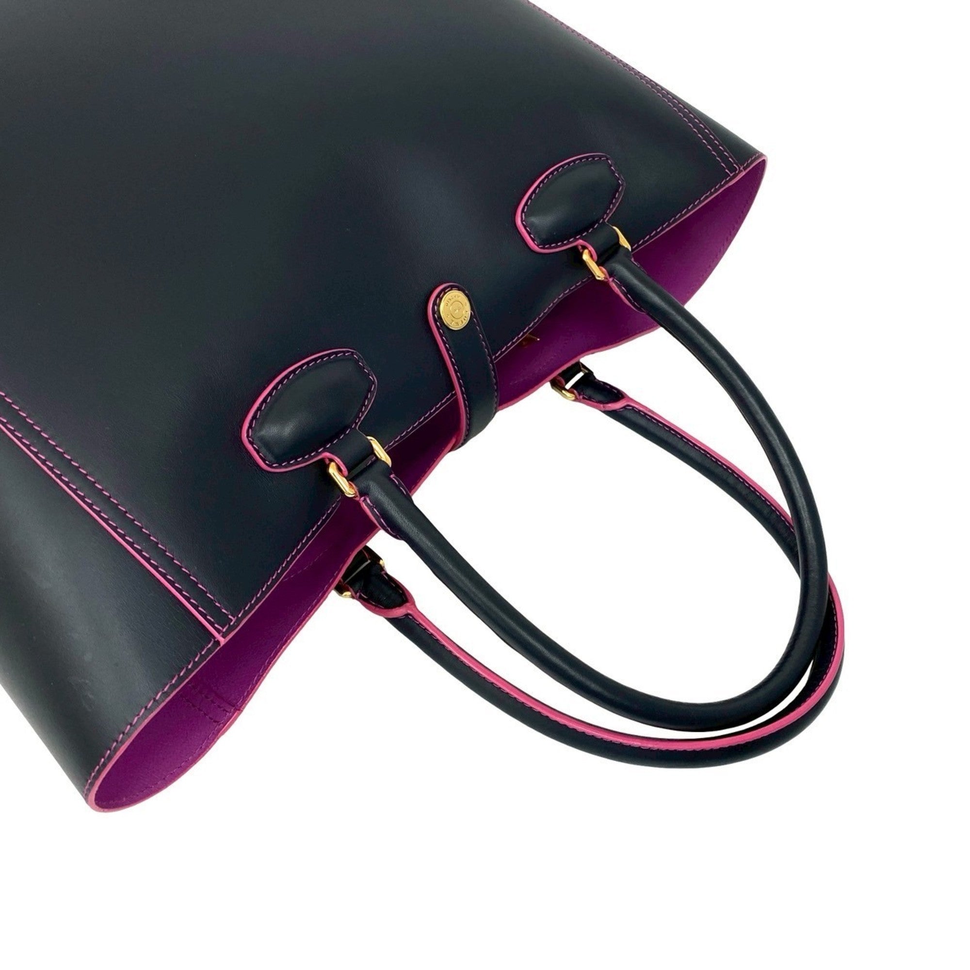Loewe Navy Pink Leather Handbag Tote Bag (Pre-Owned)