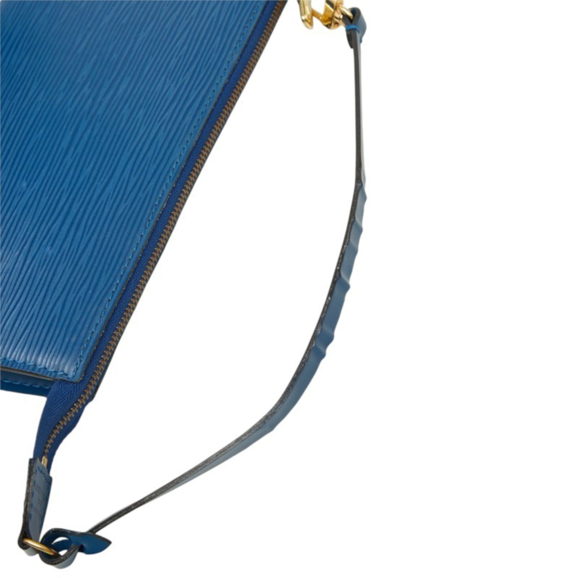 Louis Vuitton Toledo Blue Leather Handbag Pochette Pouch (Pre-Owned)