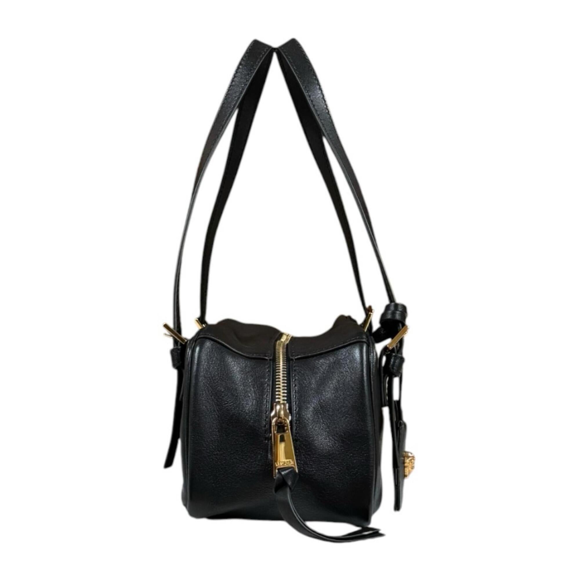 Versace Black Leather Handbag (Pre-Owned)