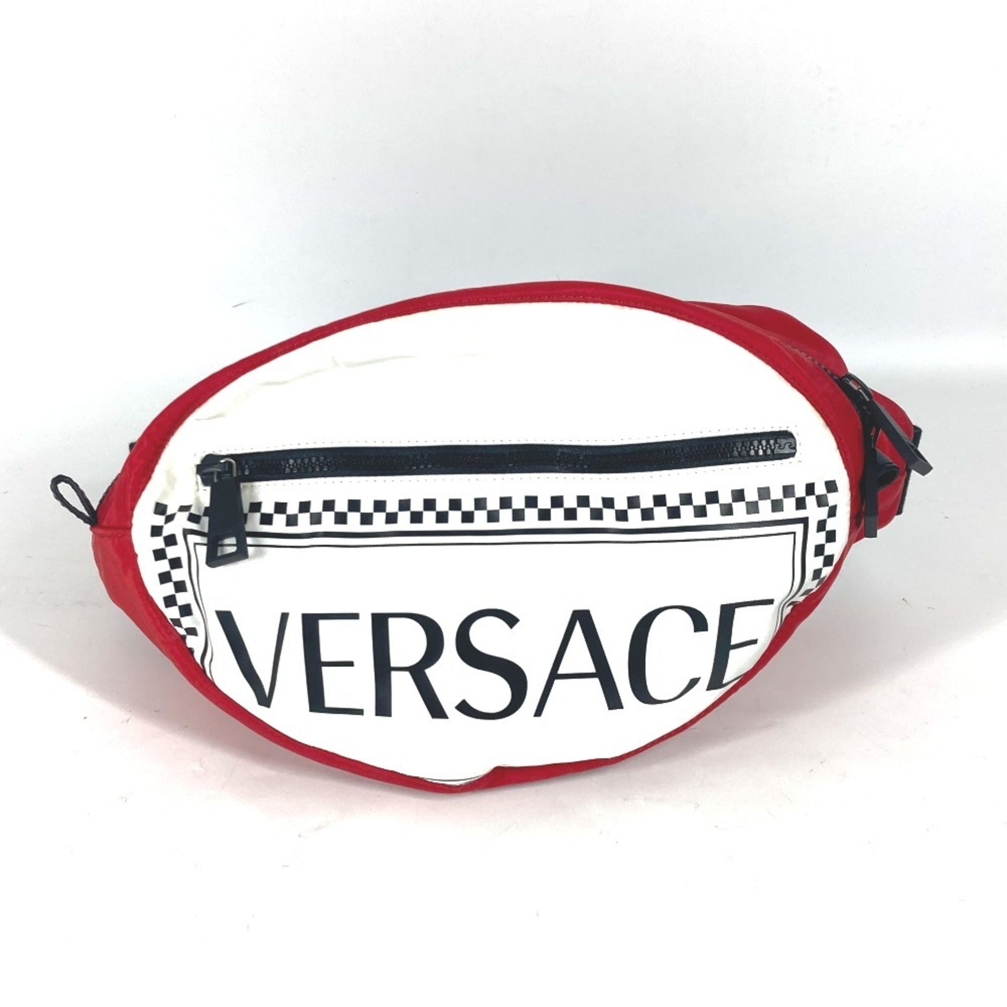 Versace Red Color White Nylon Shoulder Bag Sling Bag (Pre-Owned)