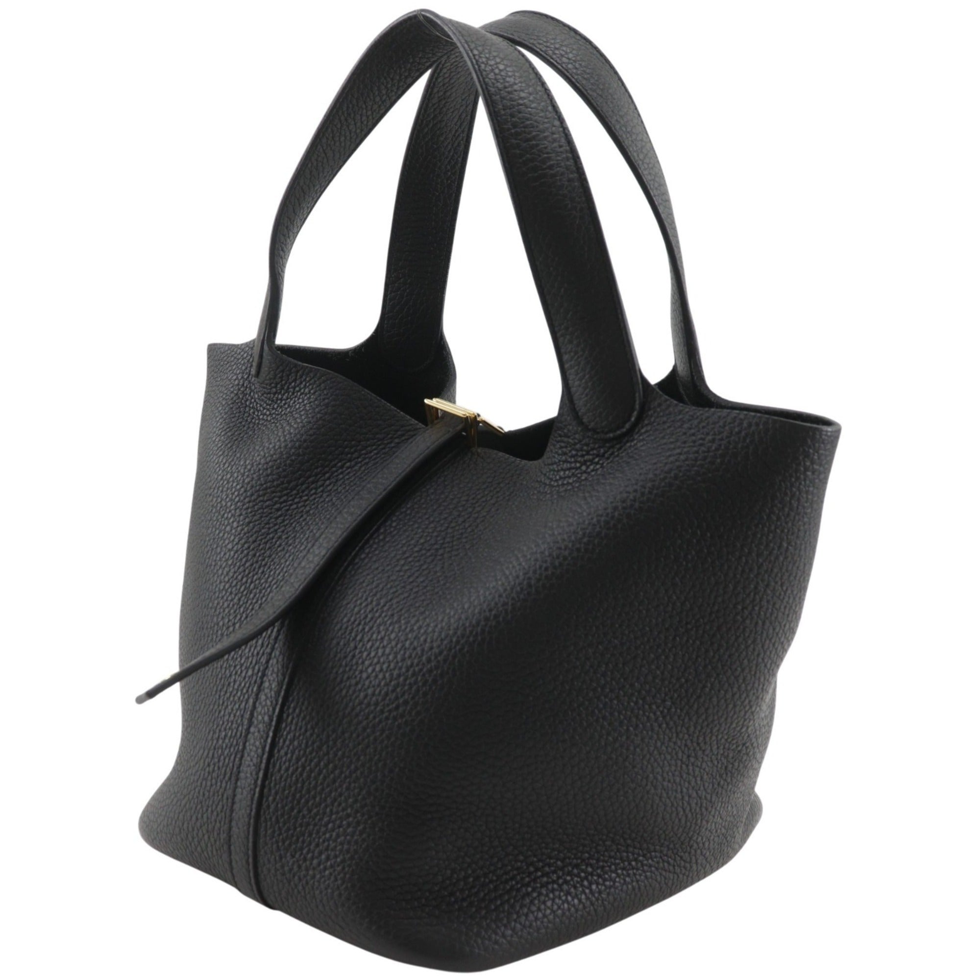 Hermes Picotin Black Taurillon Clemence Leather Handbag (Pre-Owned)