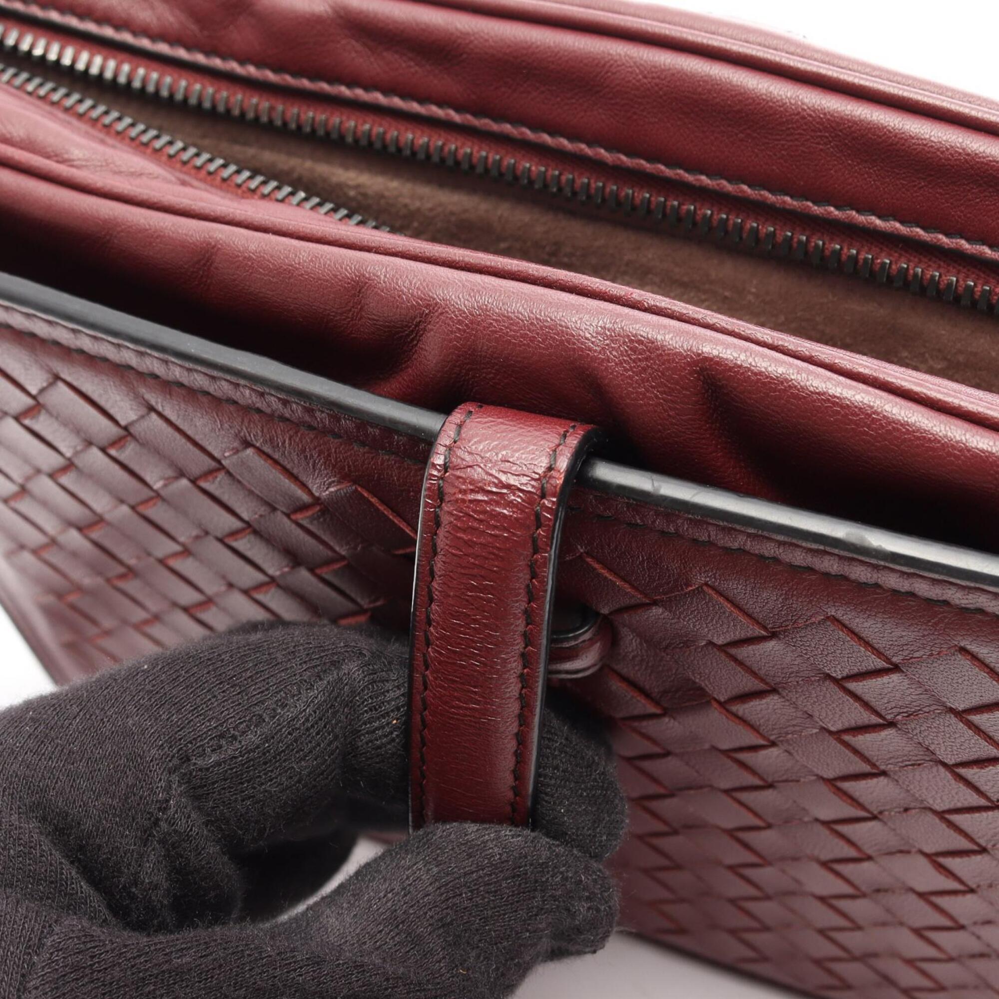 Bottega Veneta Bordeaux Intrecciato Handbag Shoulder Bag (Pre-Owned)