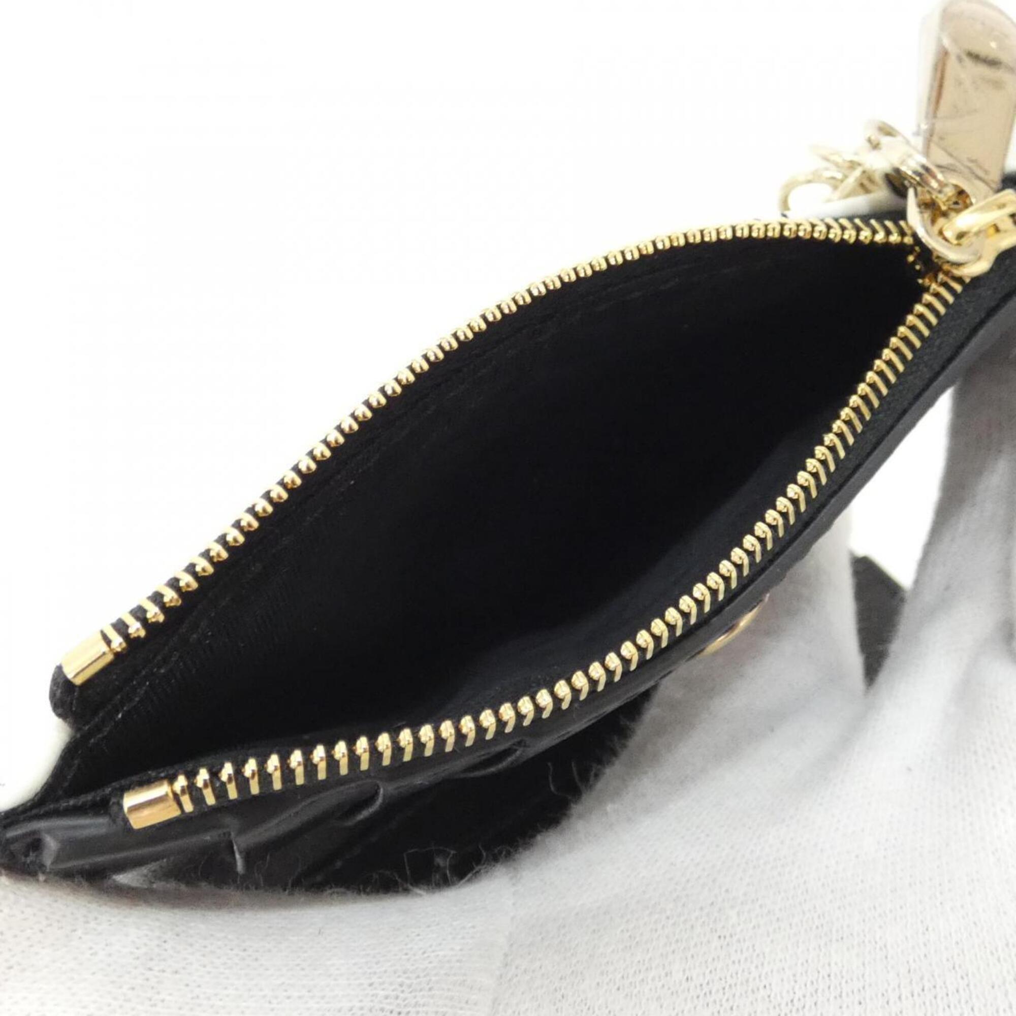 Christian Dior Black White Leather Wallet (Bi-Fold) (Pre-Owned)