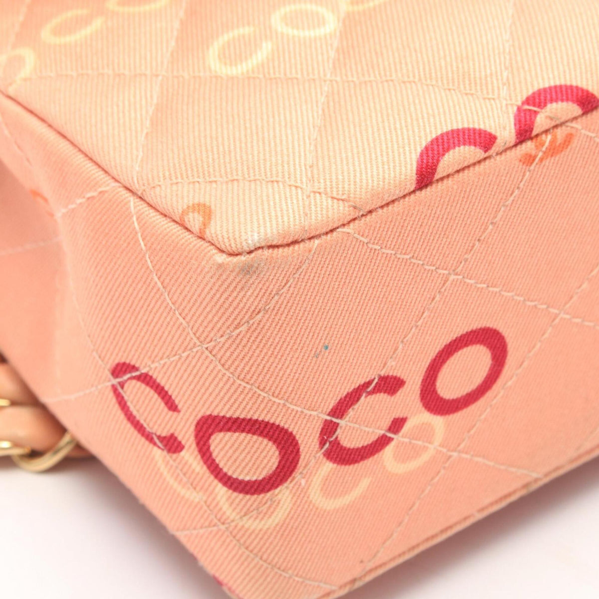 Chanel Multi-Color Pink Canvas Leather Handbag Shoulder Bag (Pre-Owned)