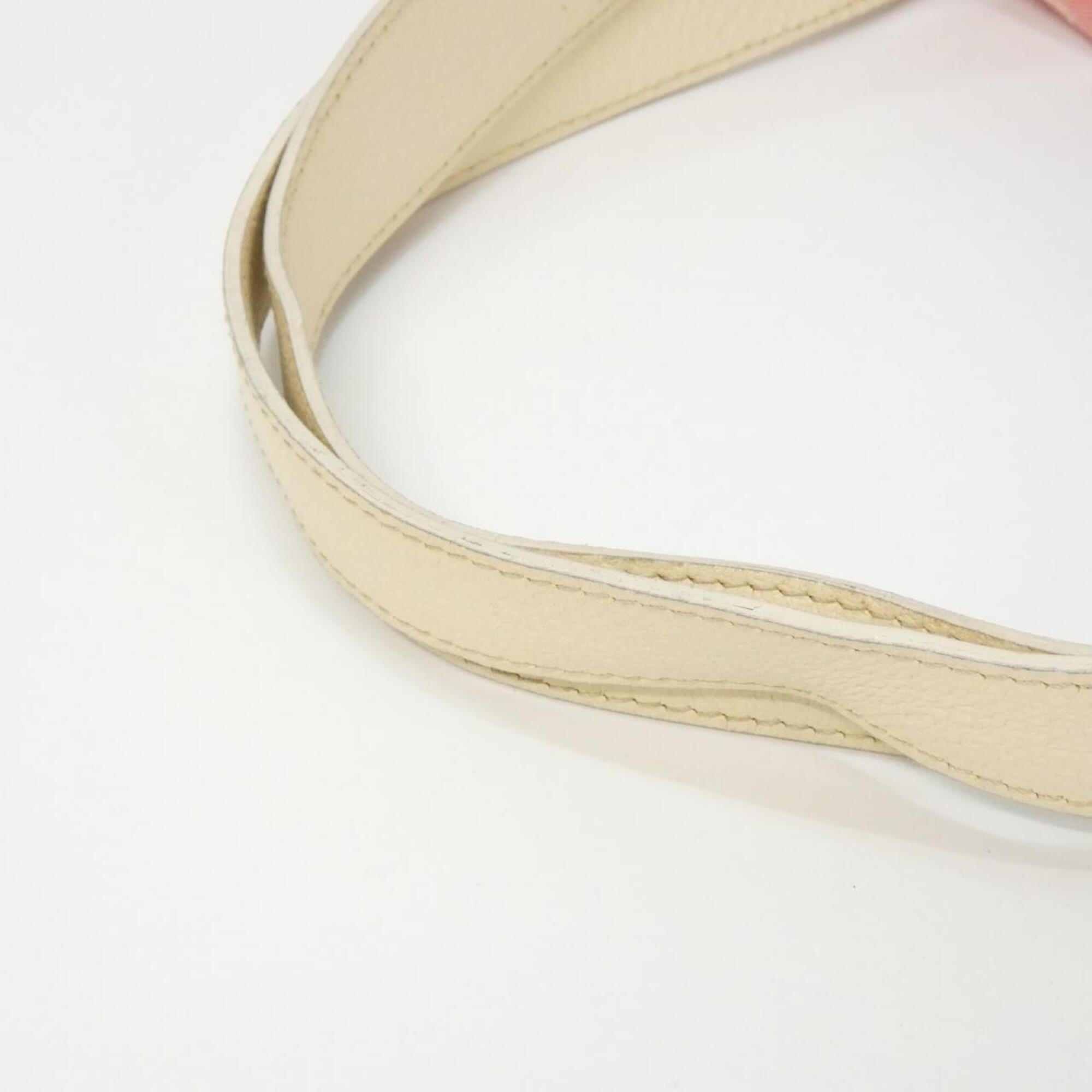 Bvlgari Ivory Pink Canvas Leather Handbag Pouch (Pre-Owned)