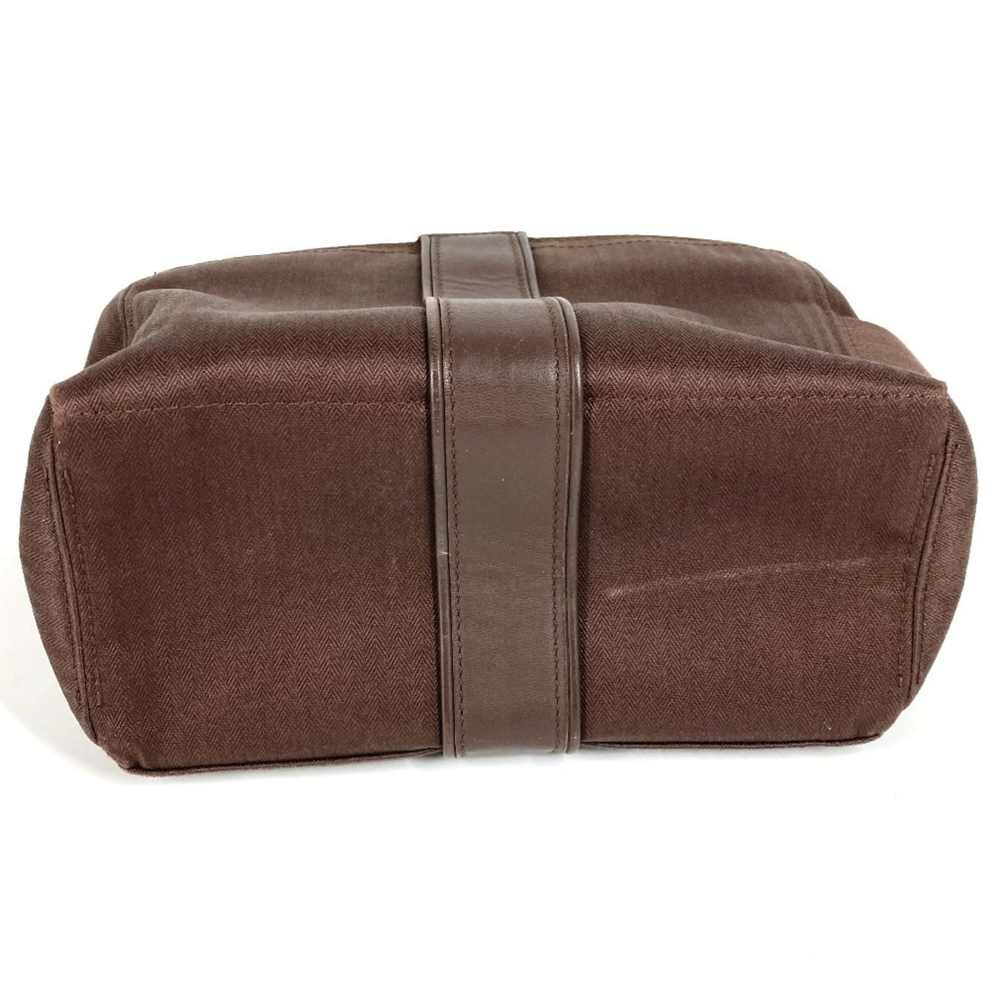 Hermes Brown Toile Chevron Clutch Bag Pouch (Pre-Owned)