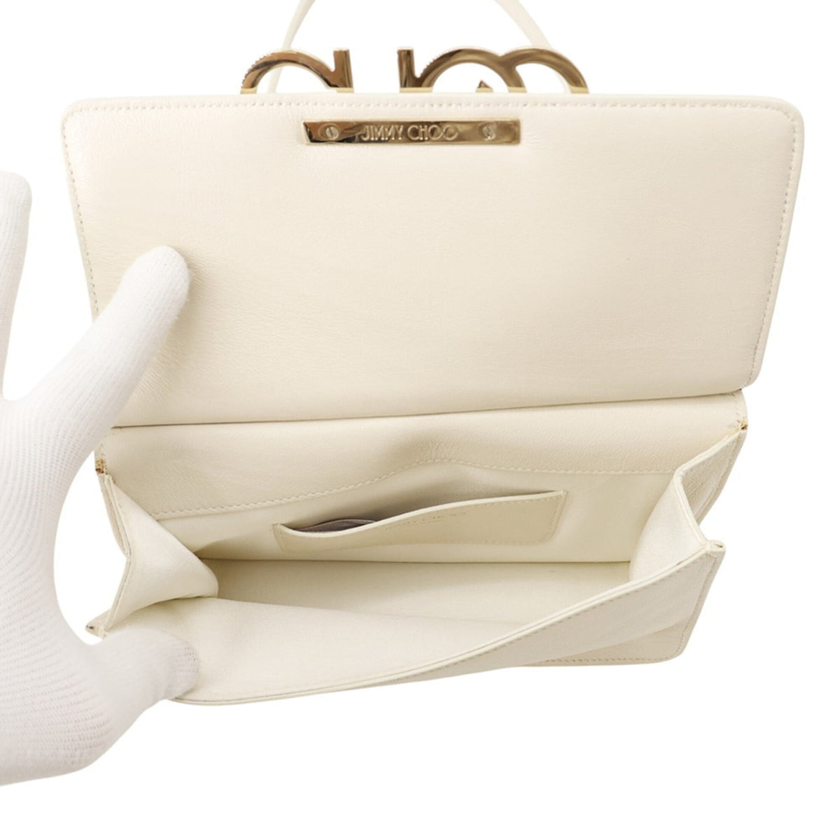 Jimmy Choo White Leather Handbag Shoulder Bag (Pre-Owned)