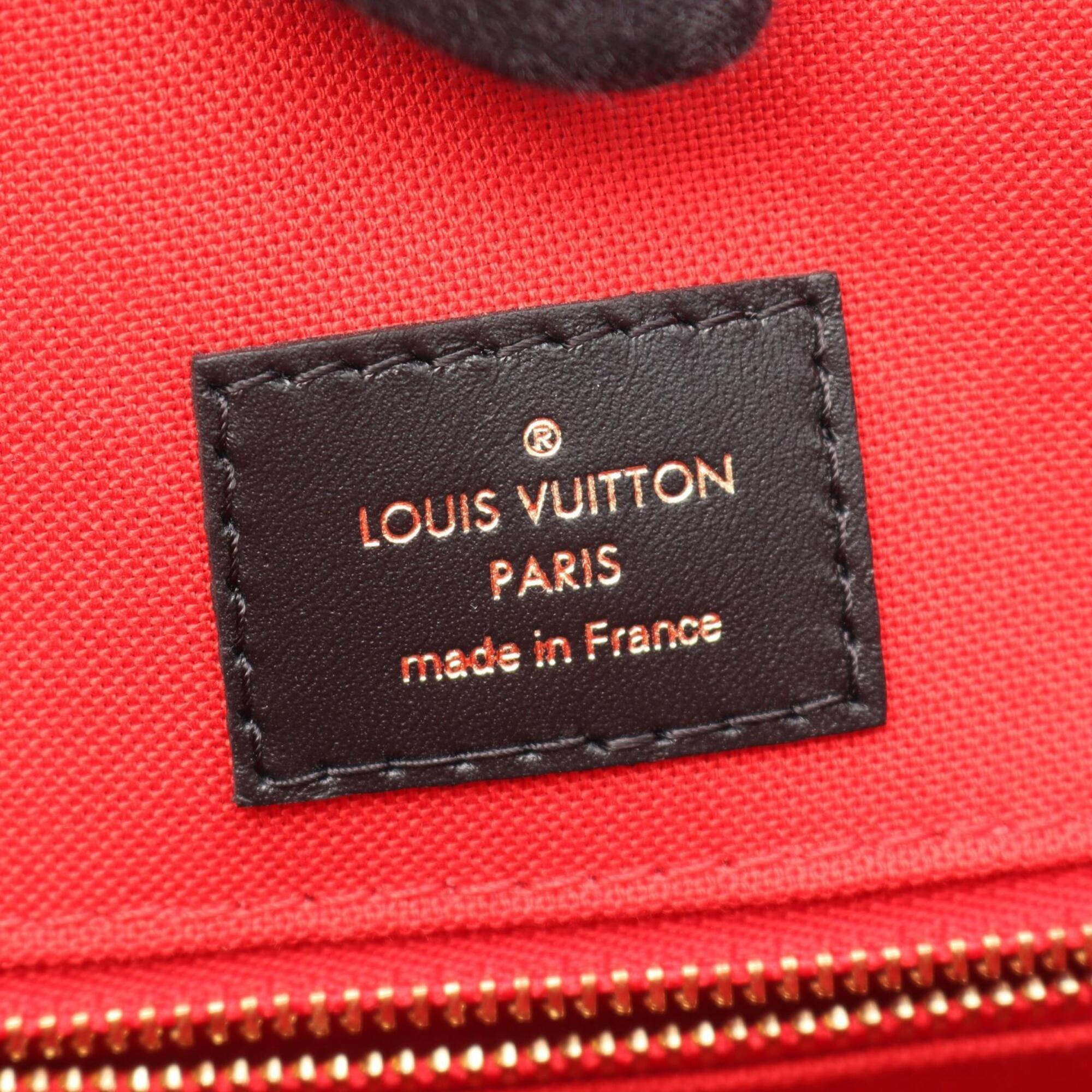Louis Vuitton Beige Brown Monogram Coated Canvas Leather Handbag Tote Bag (Pre-Owned)